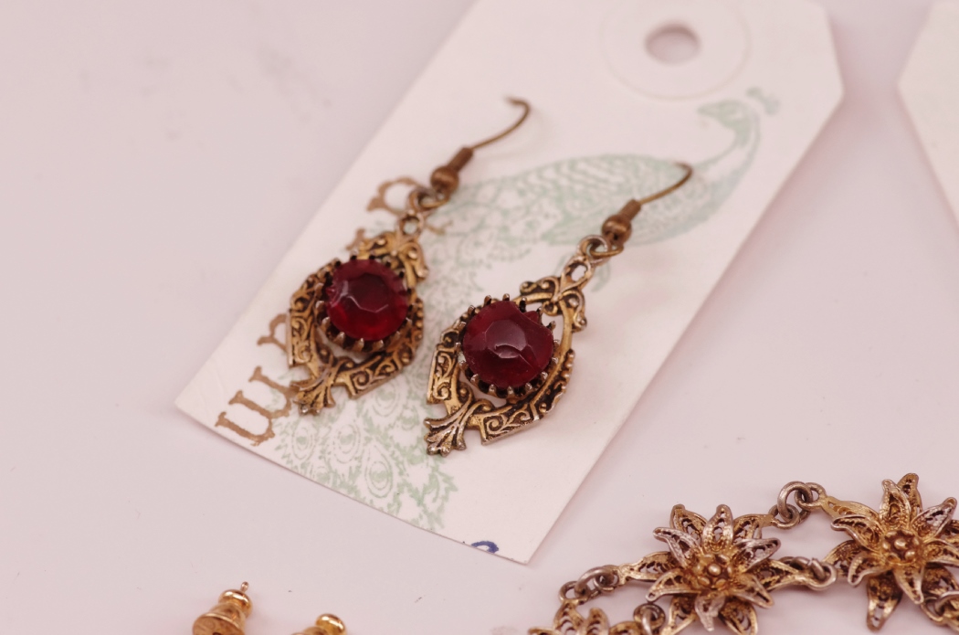 Vintage Costume Jewelry with Two Tone Filigree Detail