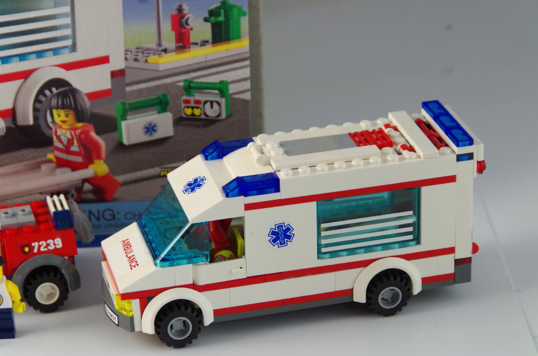 Lego 5898 "Cars," "Ambulance" and "Fire Truck" Sets