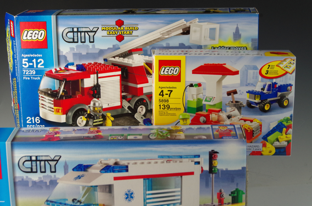 Lego 5898 "Cars," "Ambulance" and "Fire Truck" Sets