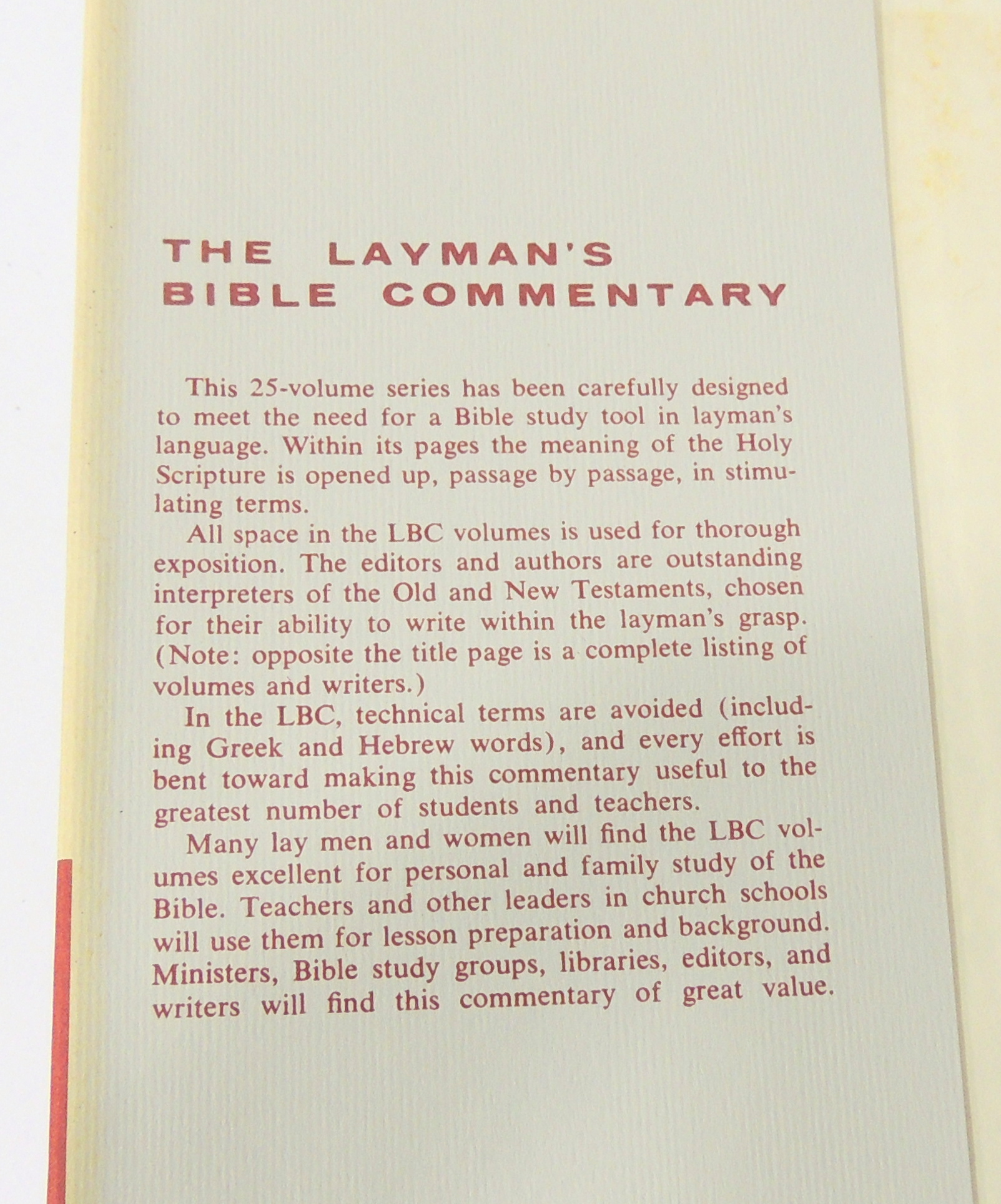 Complete 25 Volume Set of "The Layman's Bible Commentary"