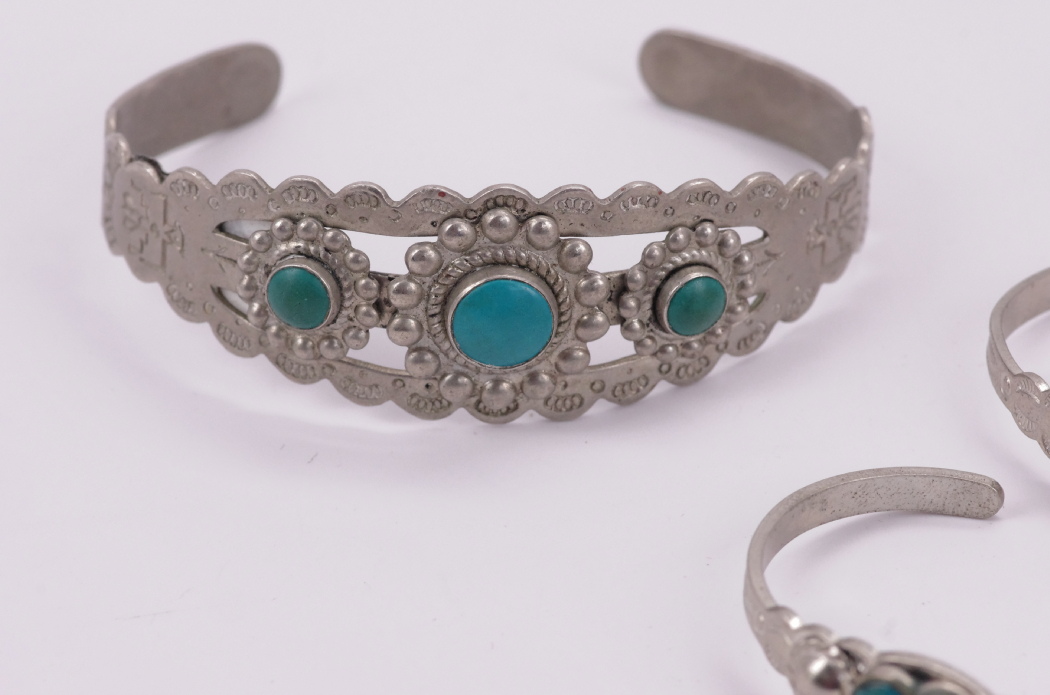 Collection of Navajo Bracelets, including Three infant Bracelets