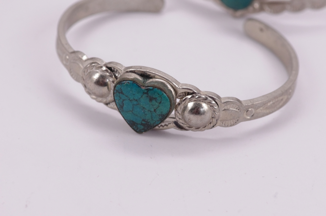 Collection of Navajo Bracelets, including Three infant Bracelets