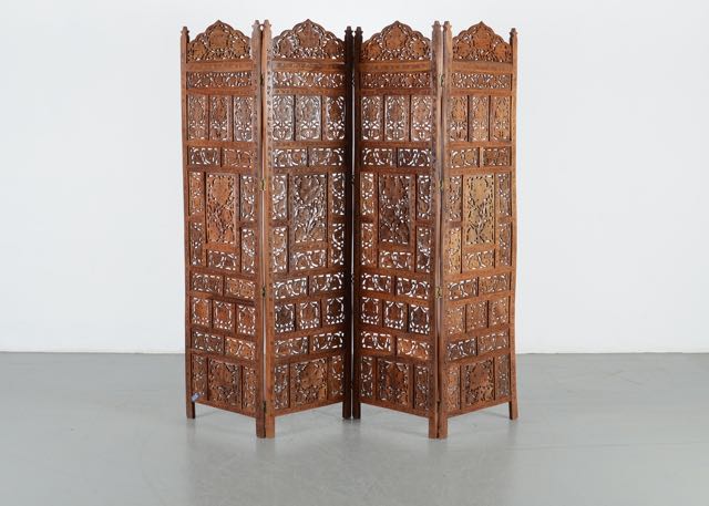 Hand Carved Teak Wood Room Divider Screen