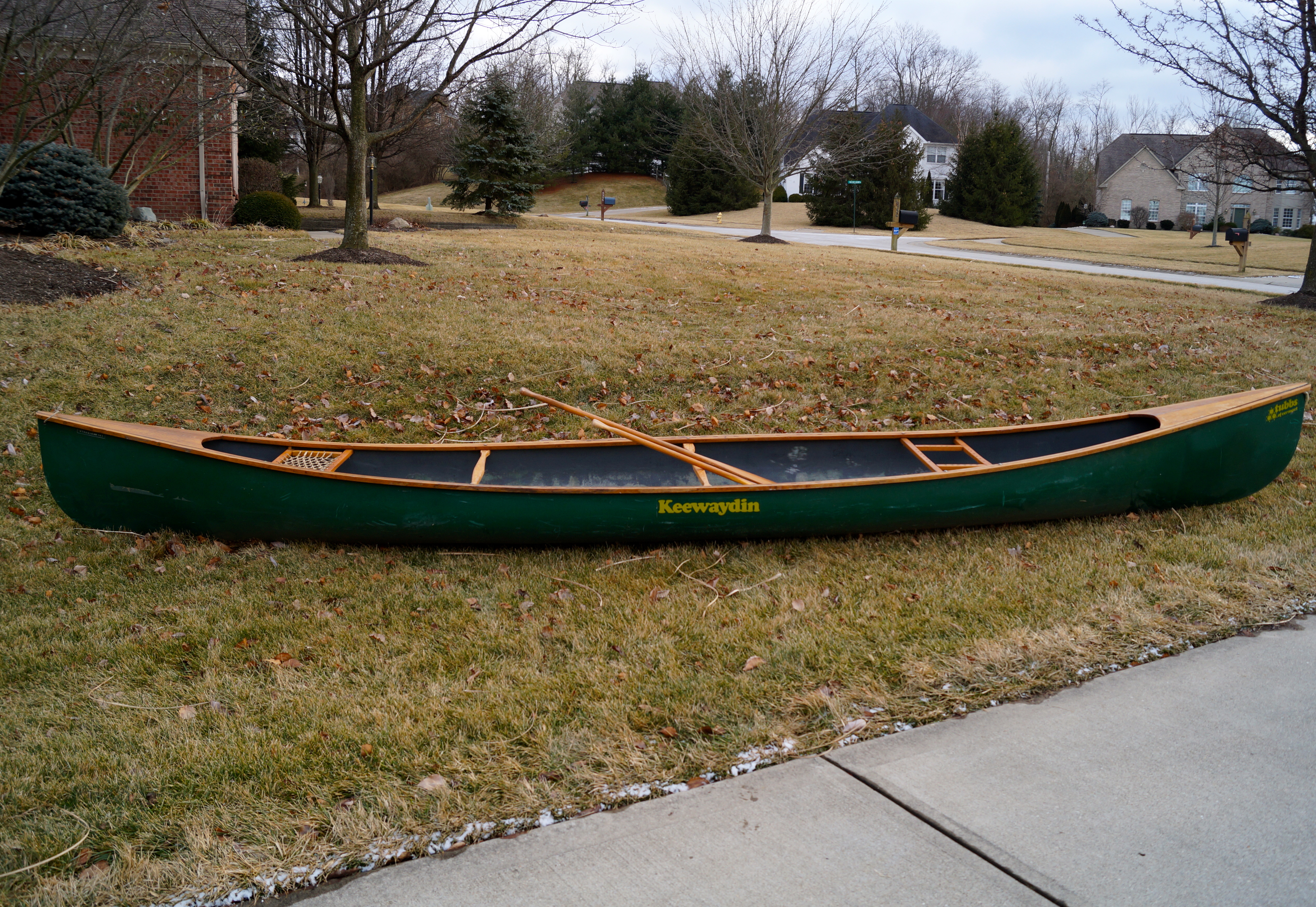 Vintage Keewaydin Canoe with Laced Rawhide Seat