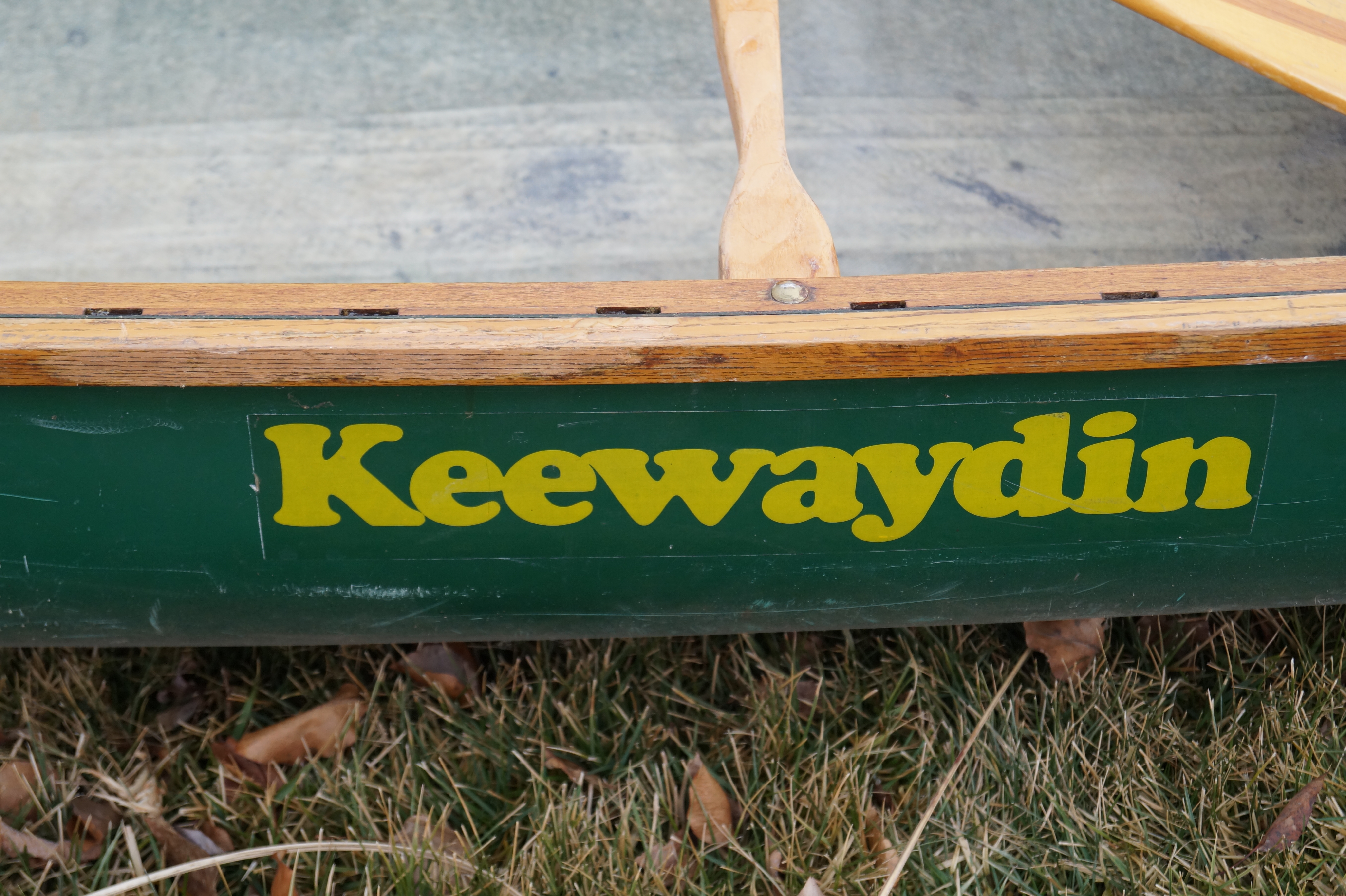 Vintage Keewaydin Canoe with Laced Rawhide Seat
