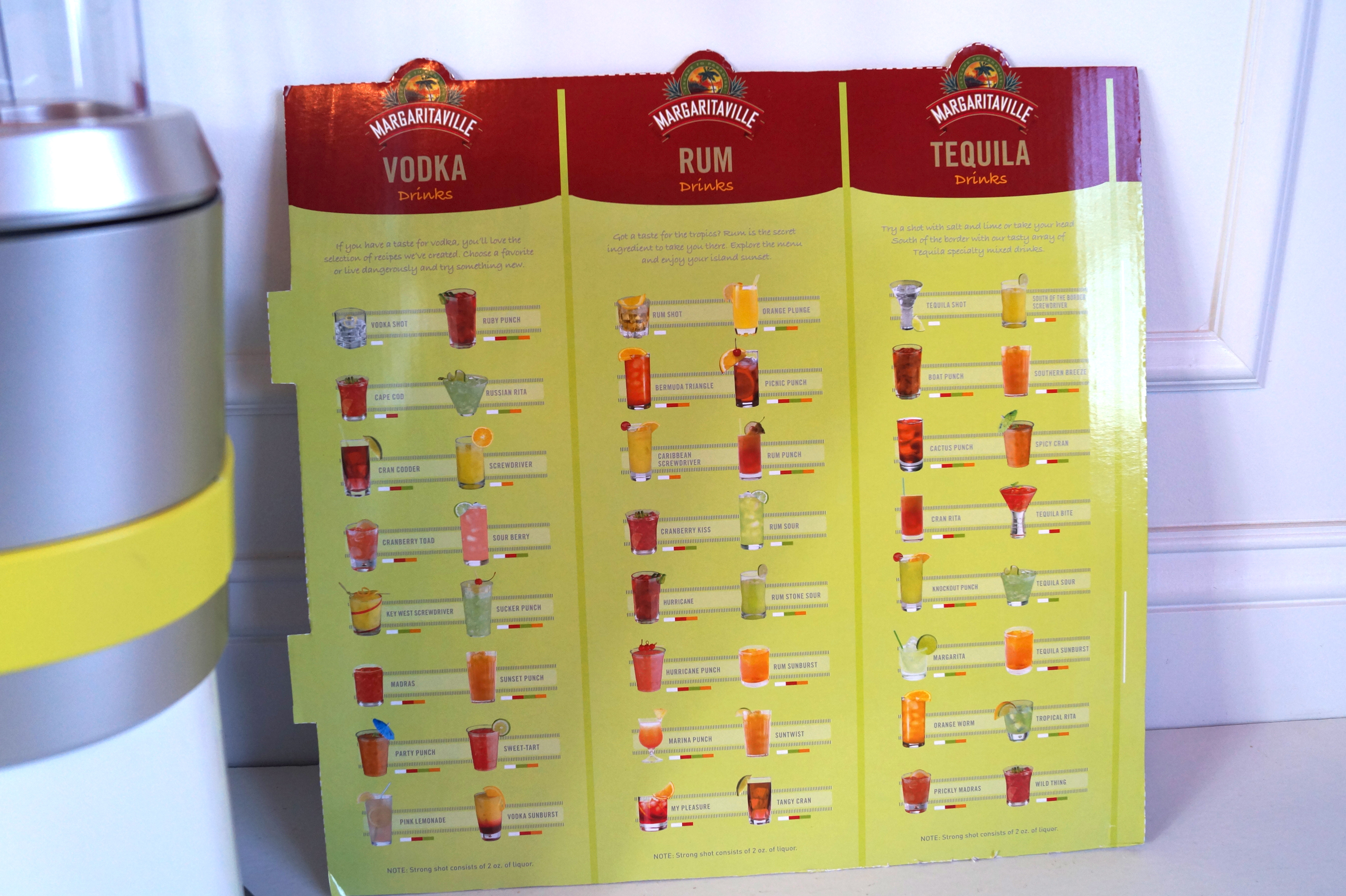 Margaritaville Mixed Drink Maker and Recipe Board