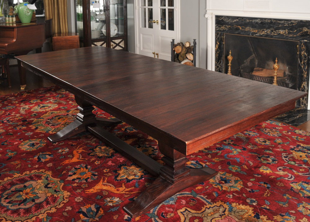 Crate & Barrel Contemporary Trestle Dining Table