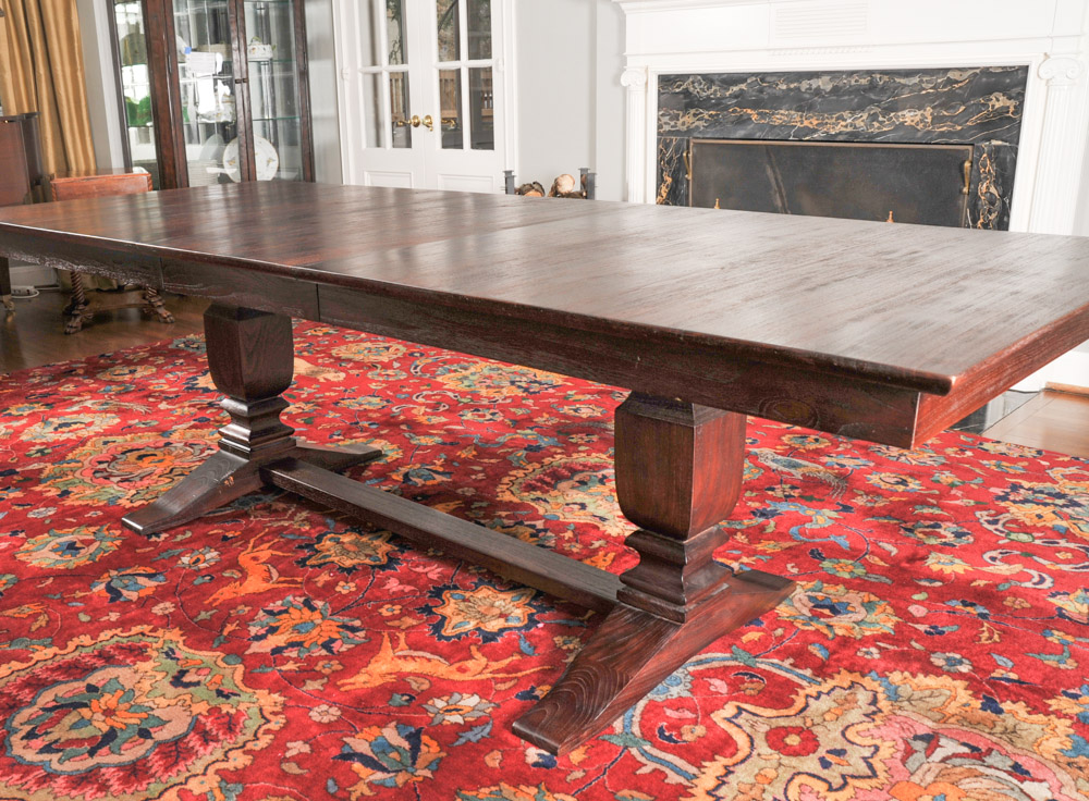 Crate & Barrel Contemporary Trestle Dining Table