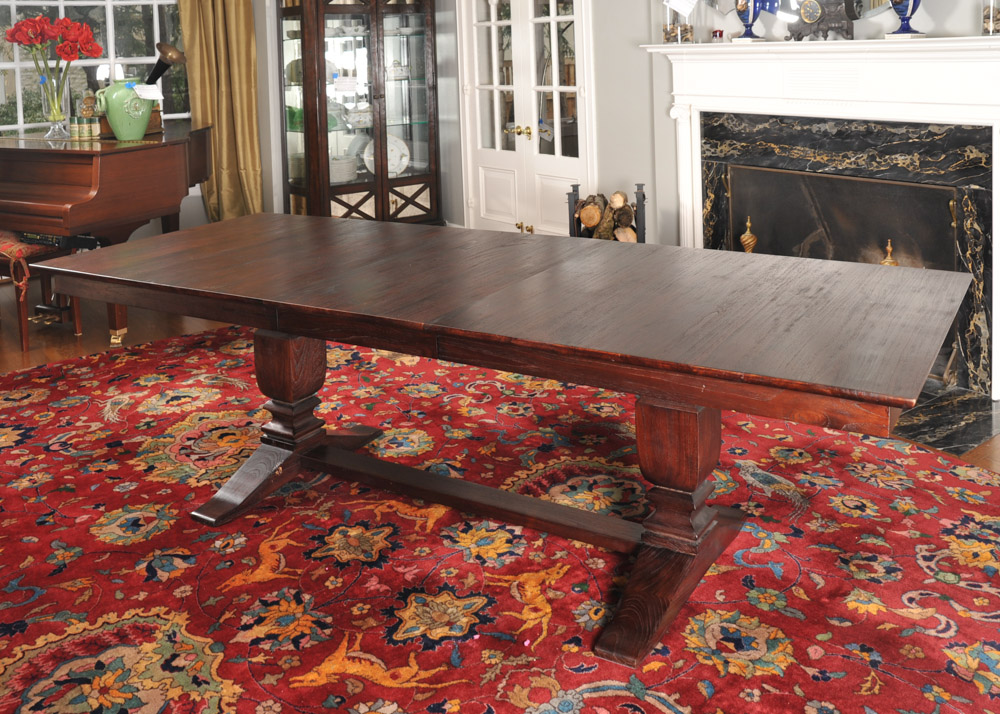 Crate & Barrel Contemporary Trestle Dining Table