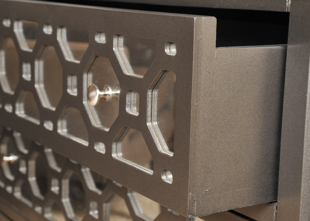 Modern Dresser with Mirrored Drawers