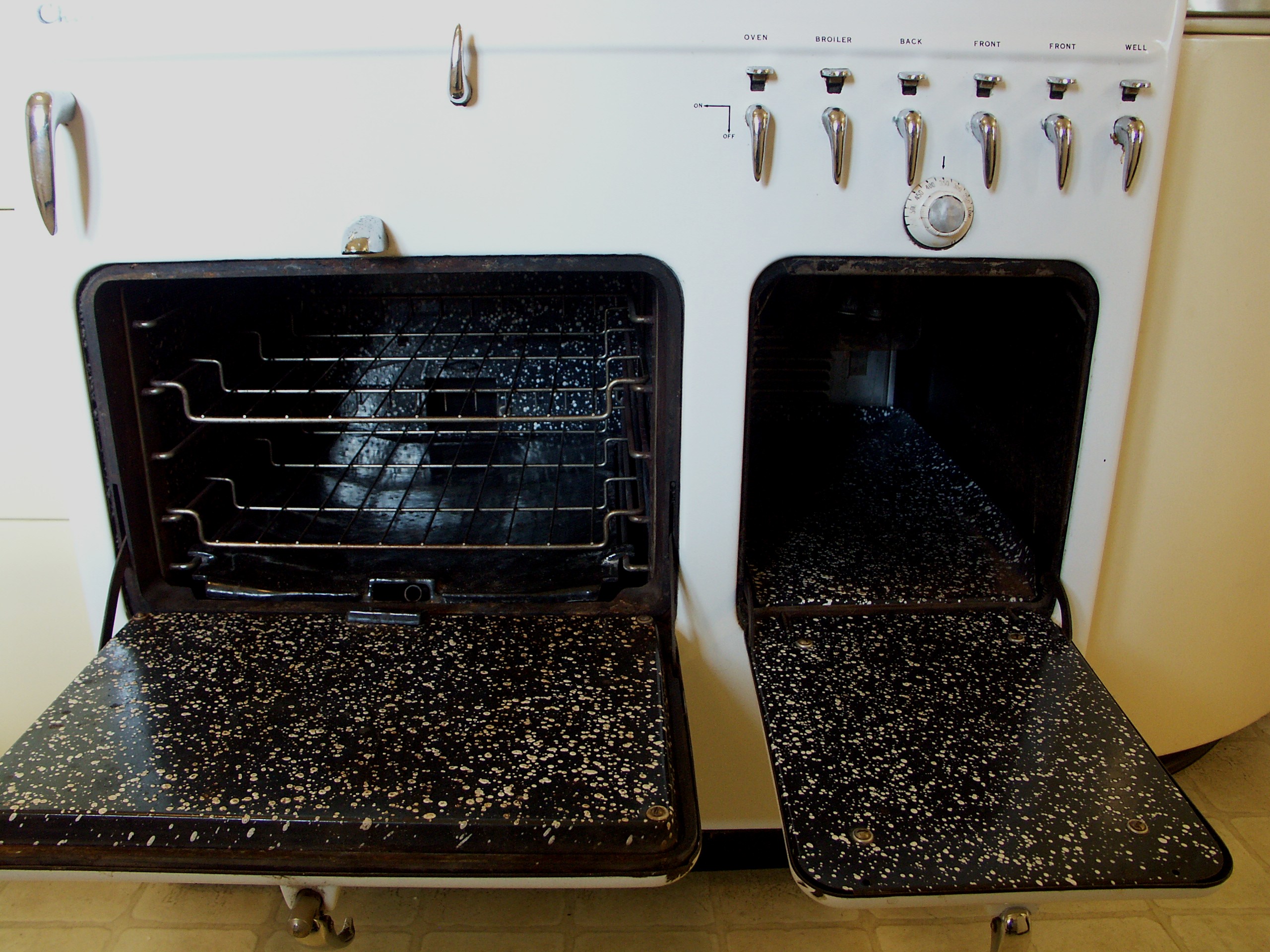 Vintage White Porcelain Chambers Gas Stove