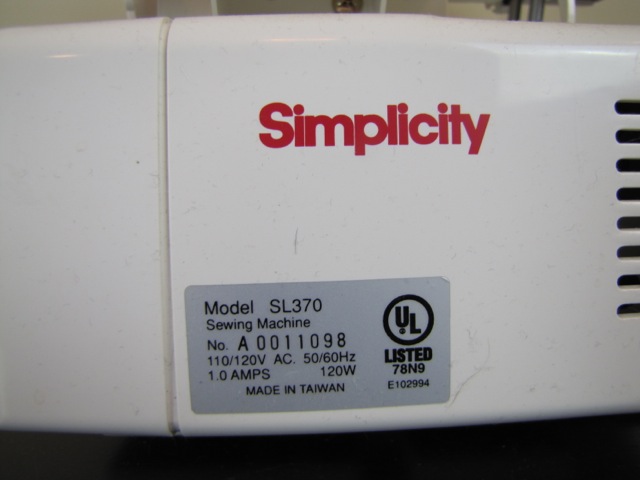 Simplicity SL370 Sewing Machine