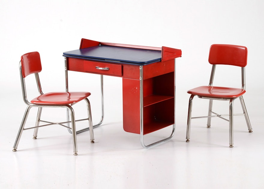 Lewyt Corporation Child's Desk And Chairs