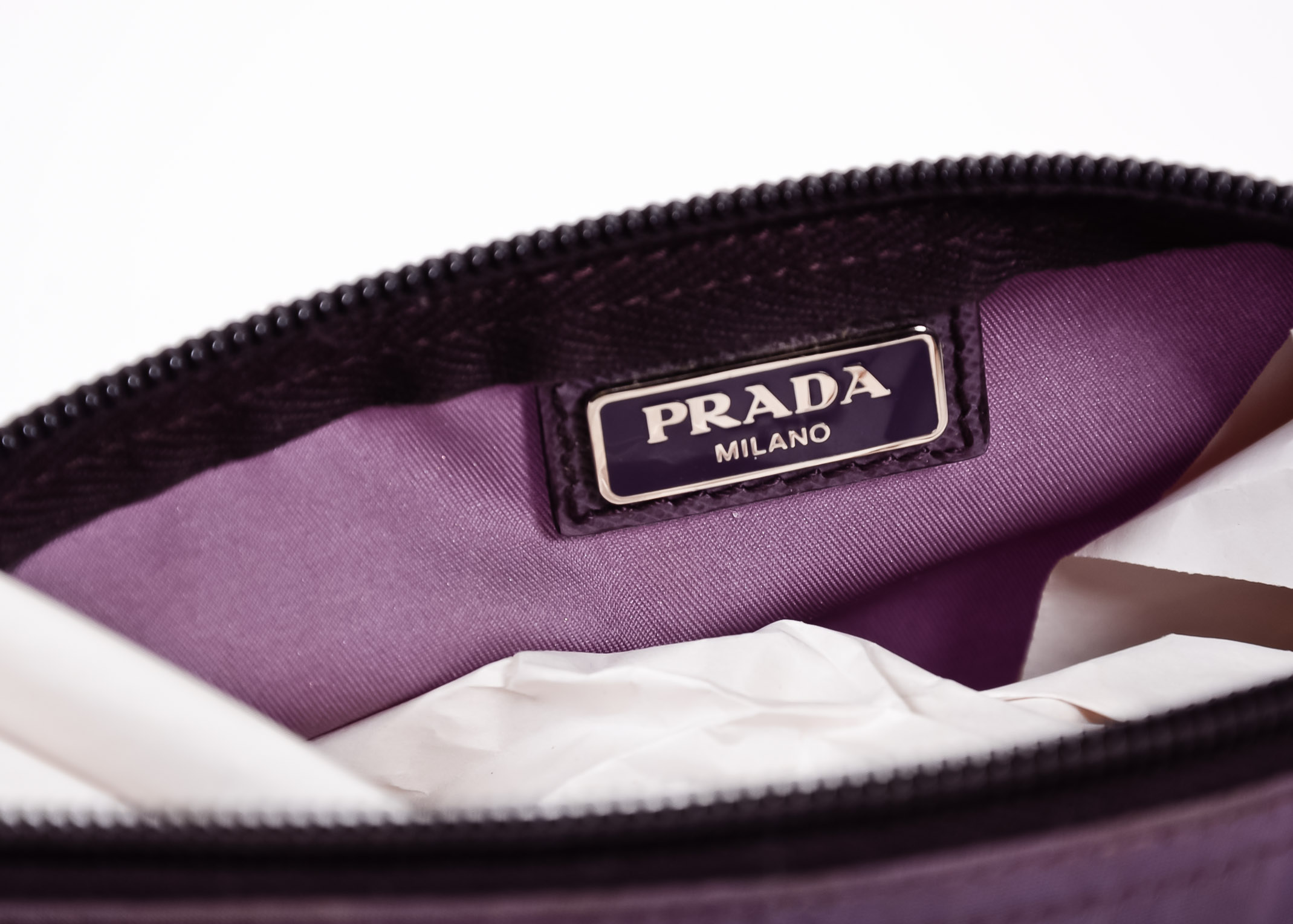 Purple Prada Clutch