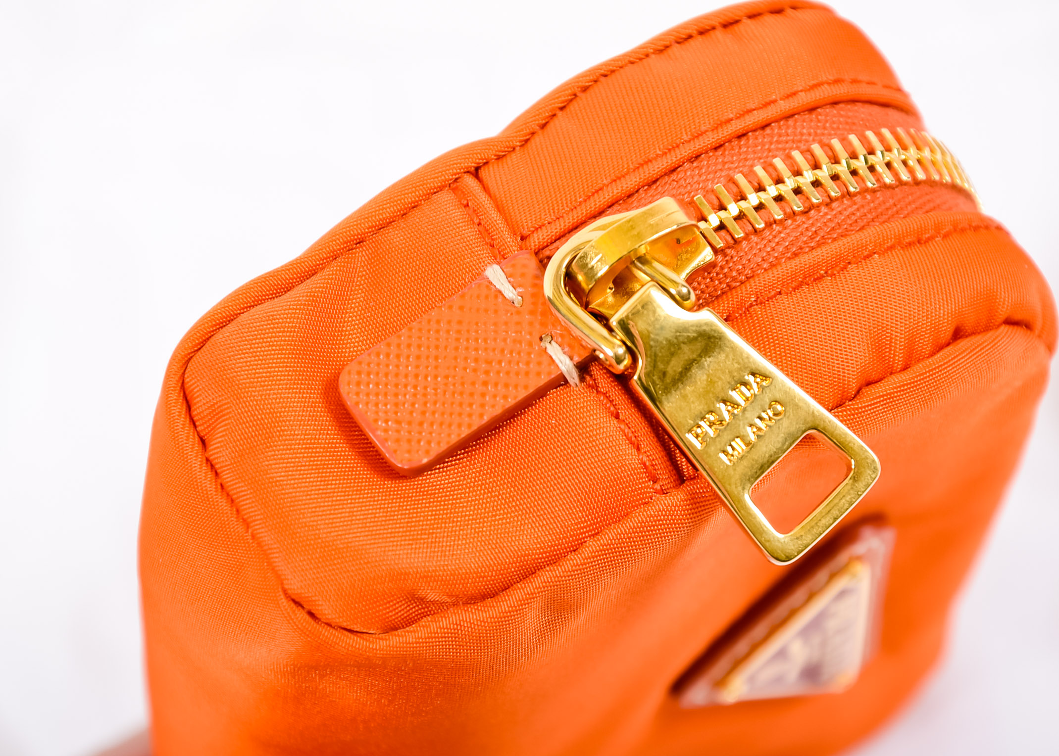 Papaya Prada Zippered Pouch