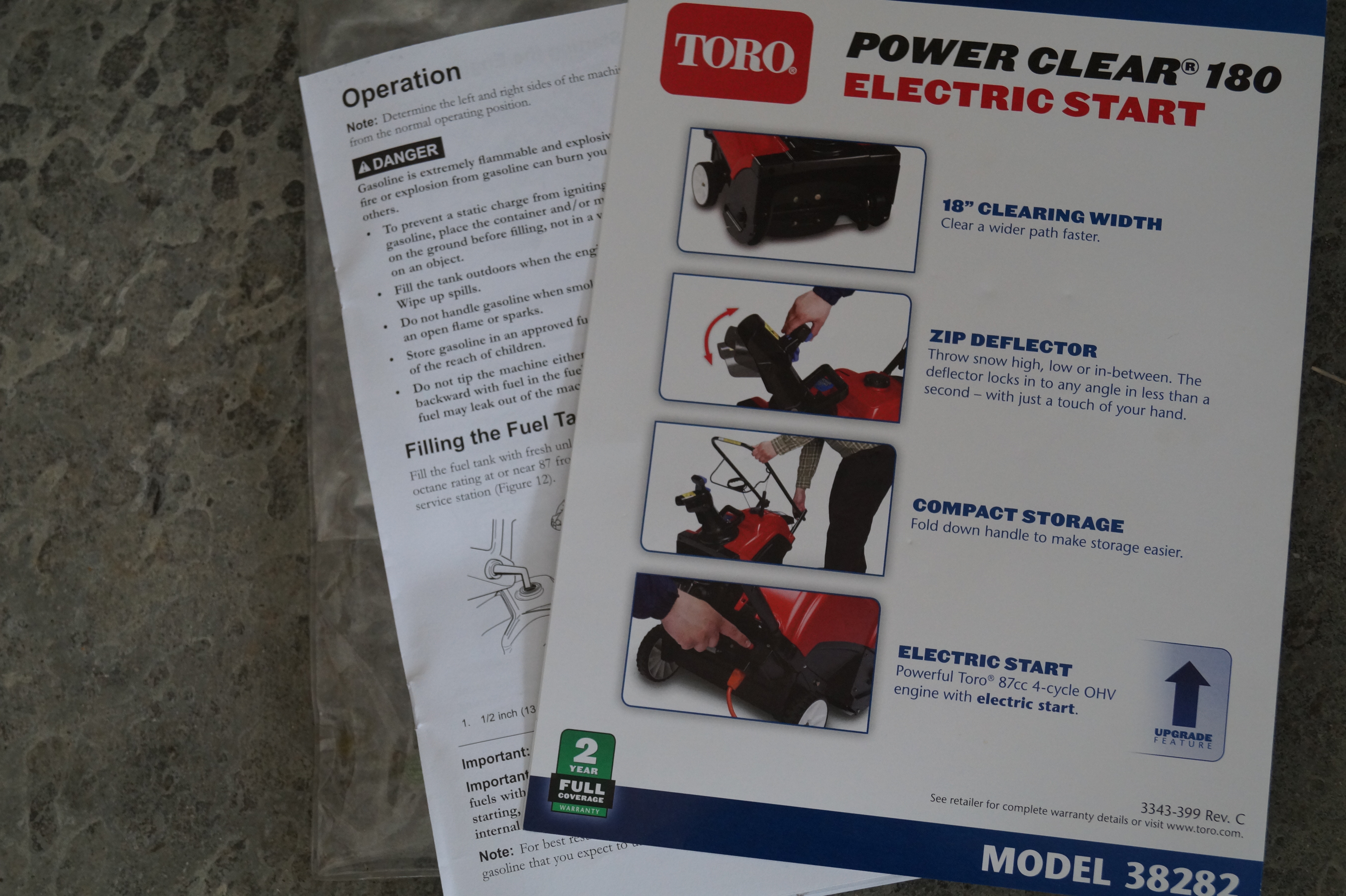 Toro 'Power Clear 180' Snow Blower