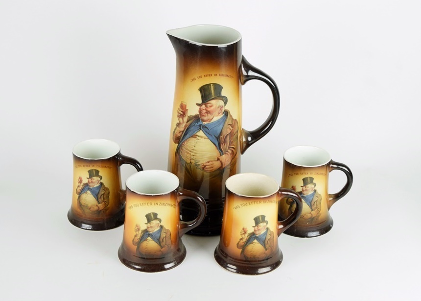 "Vas You Effer In Zinzinnati?" Pitcher and Mugs, Pre-Prohibition
