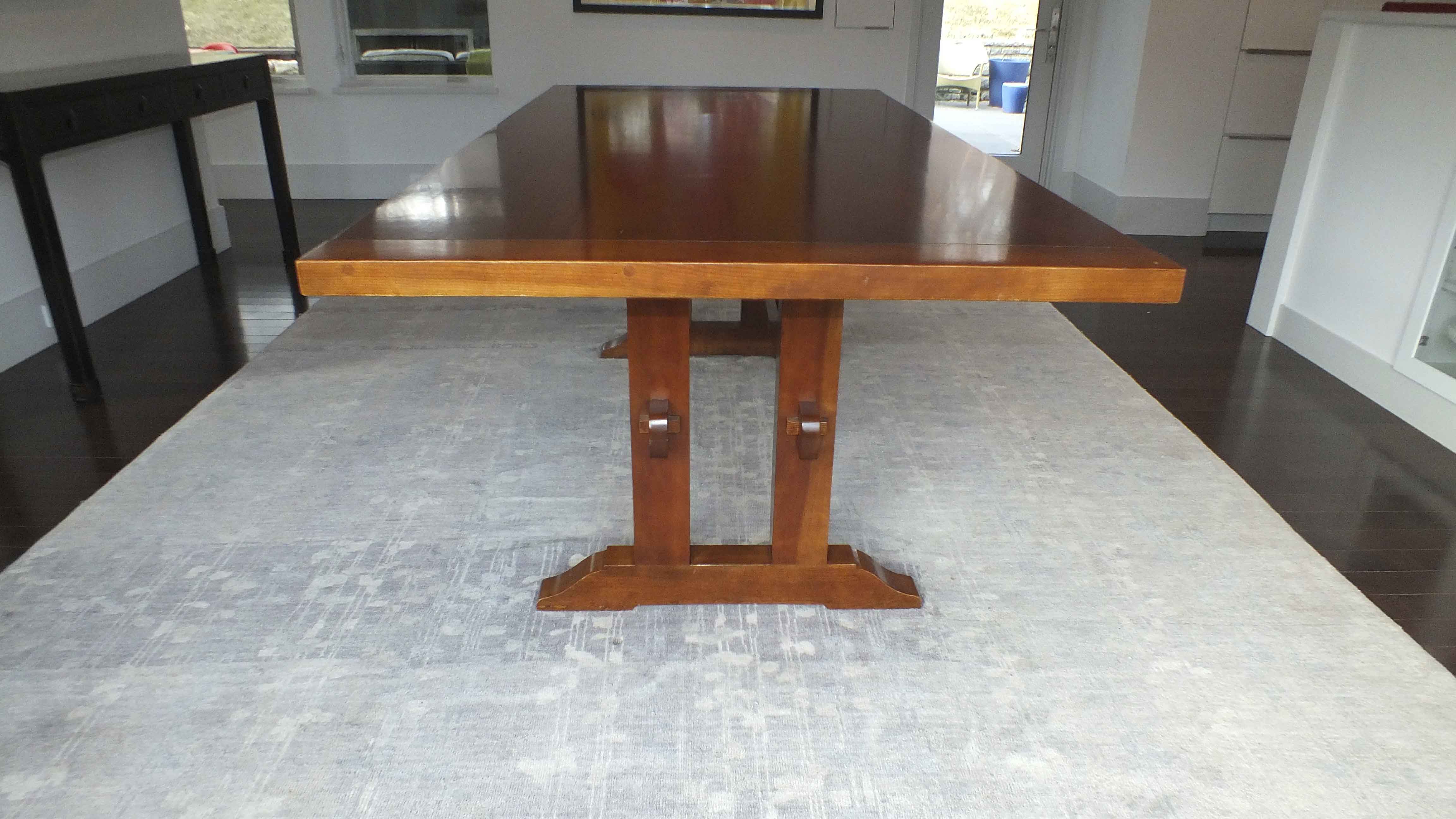 Robert Bergelin Custom Handcrafted Cherry Trestle Table