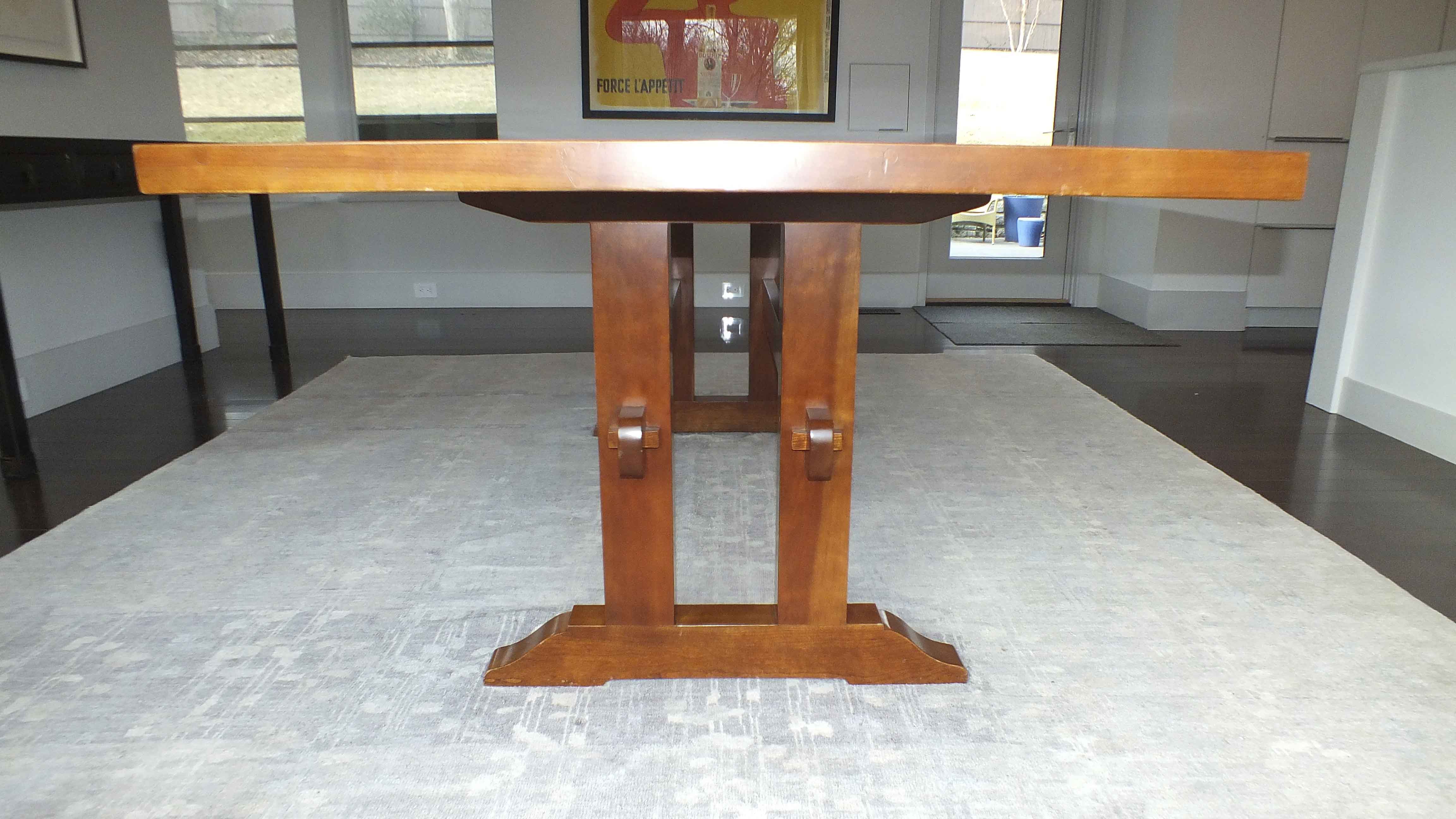 Robert Bergelin Custom Handcrafted Cherry Trestle Table