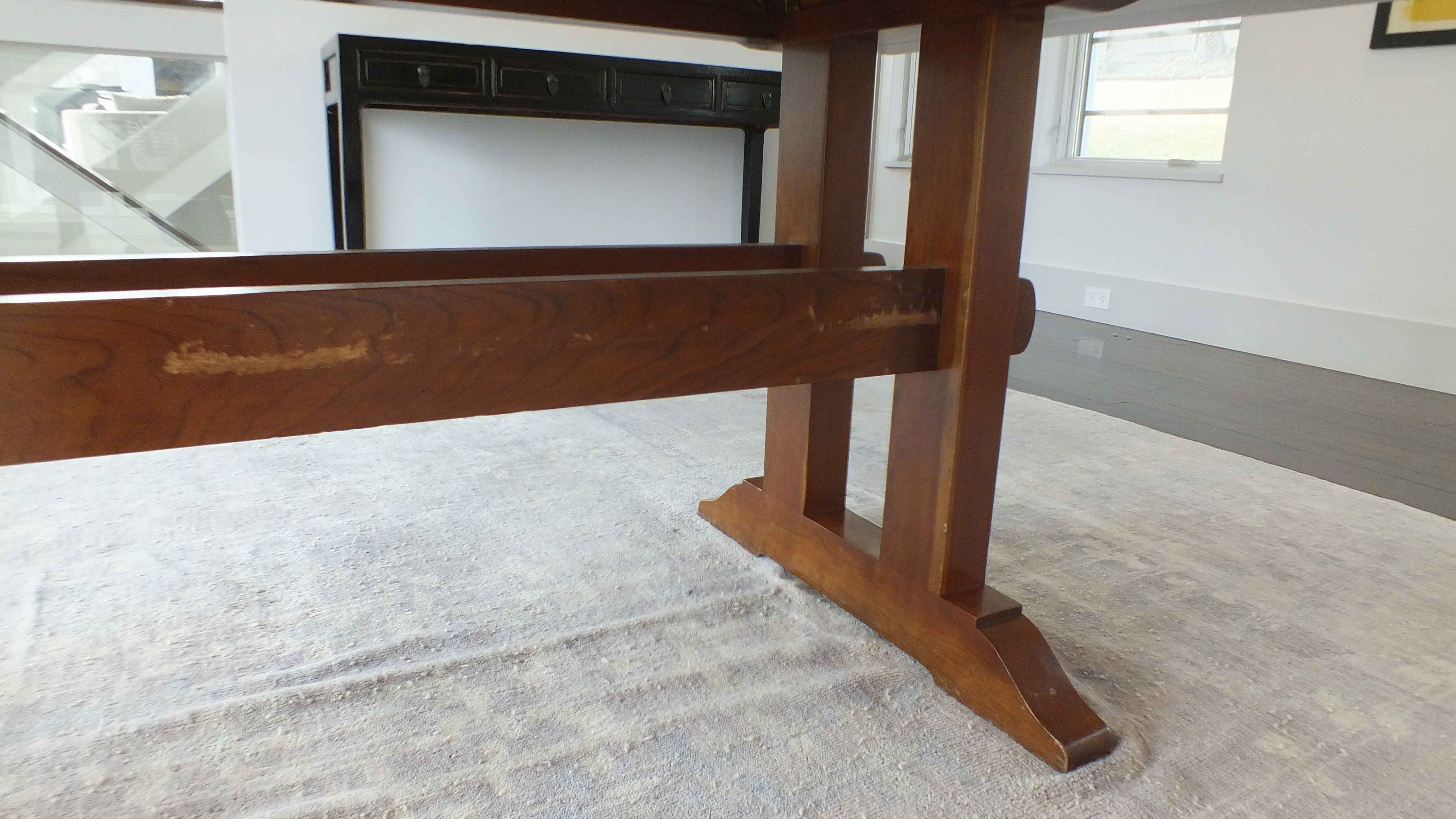 Robert Bergelin Custom Handcrafted Cherry Trestle Table