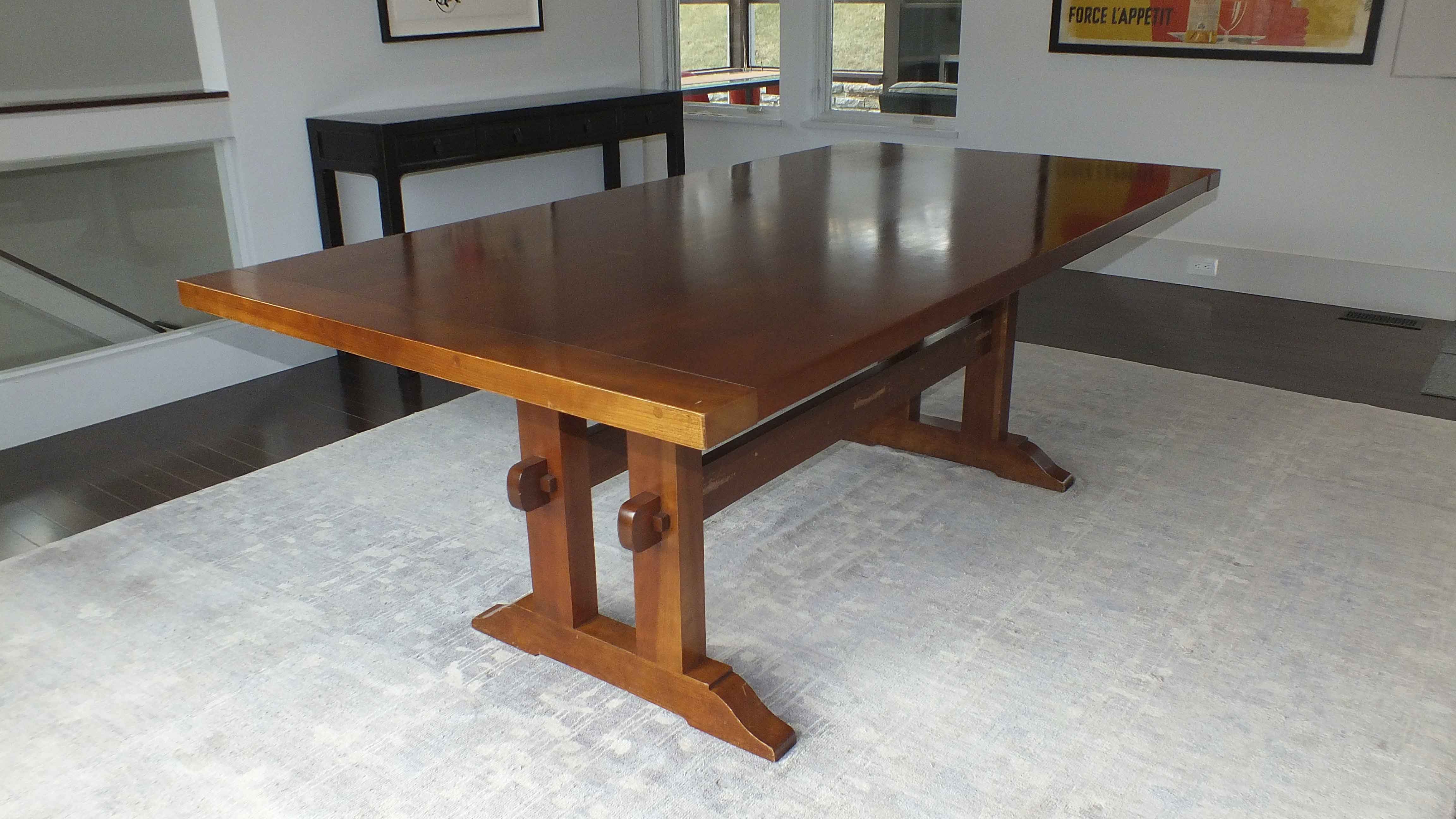 Robert Bergelin Custom Handcrafted Cherry Trestle Table