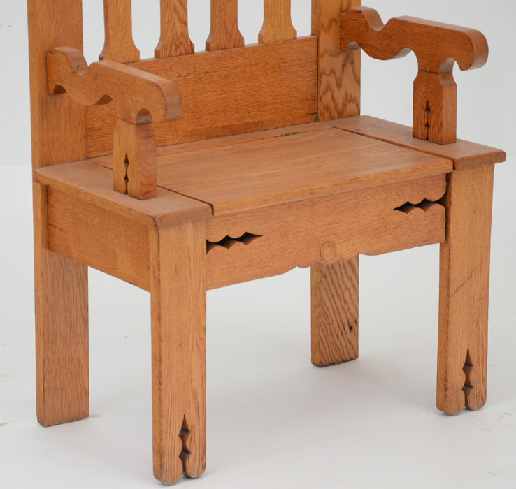 Late 19th Century Golden Oak Hall Tree Bench