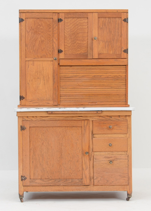 Oak Hutch with Enameled Top