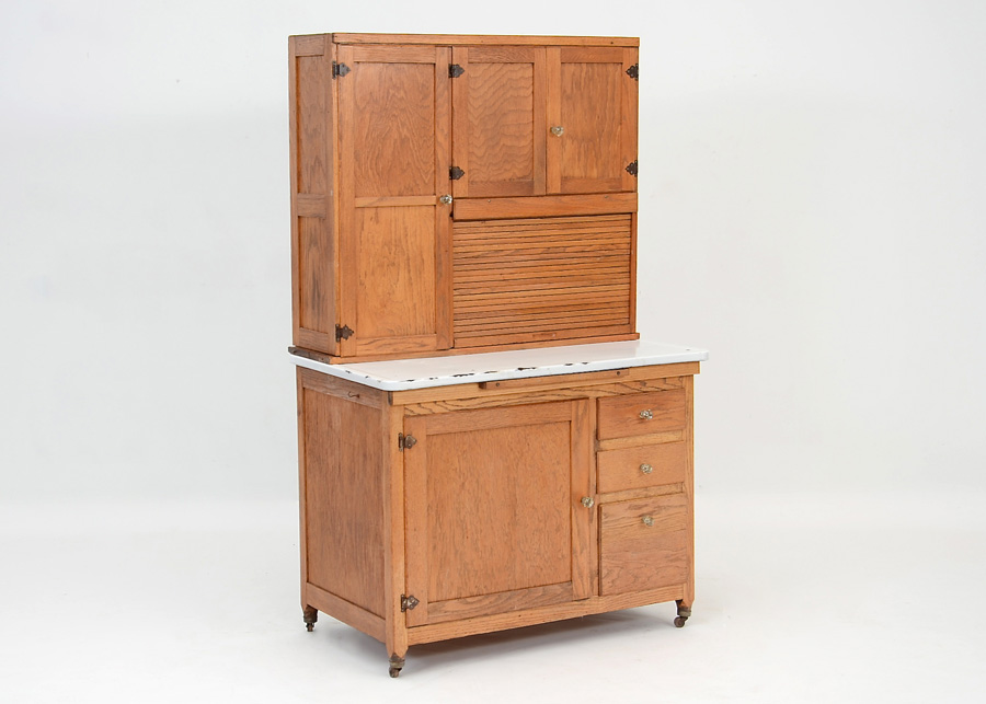 Oak Hutch with Enameled Top