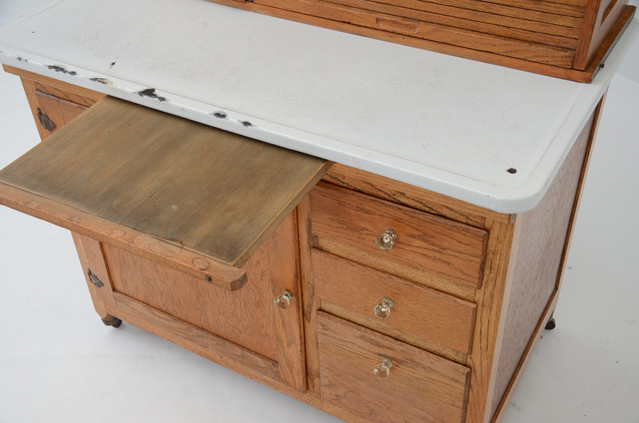 Oak Hutch with Enameled Top