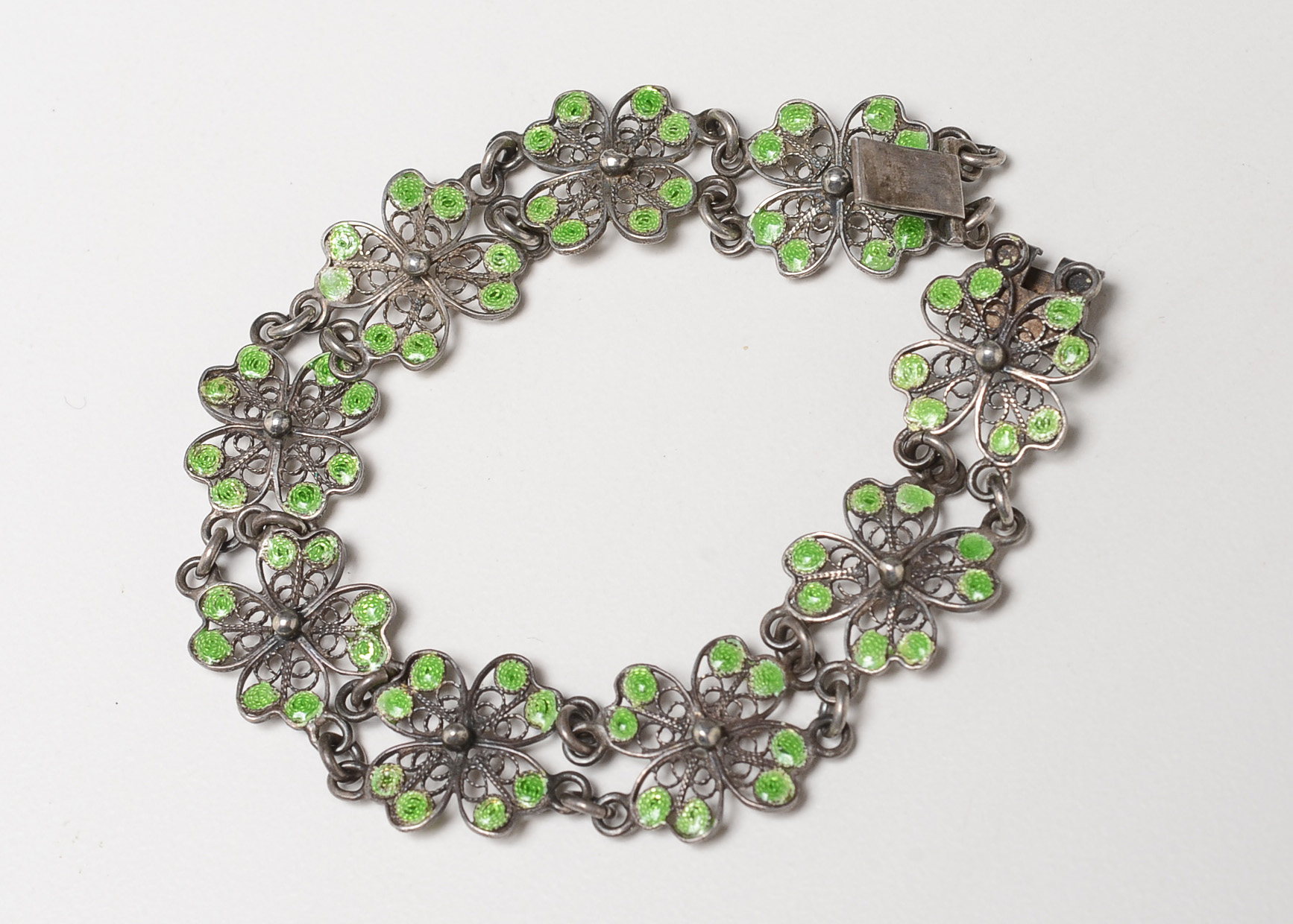800 Silver Bracelet and Mixed Metal Brooch