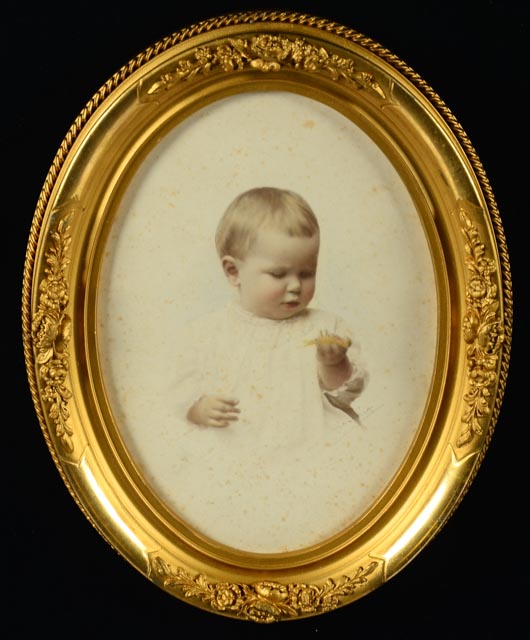 Vintage Hand Tinted Photograph of a Baby