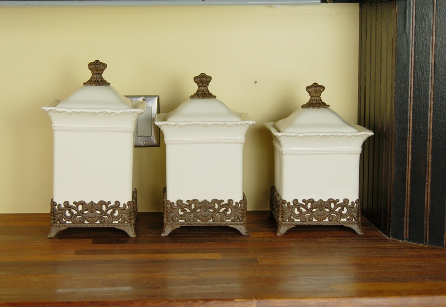 Trio of Ceramic Canisters by Chris Madden Home Collection