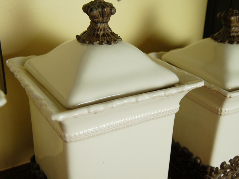 Trio of Ceramic Canisters by Chris Madden Home Collection