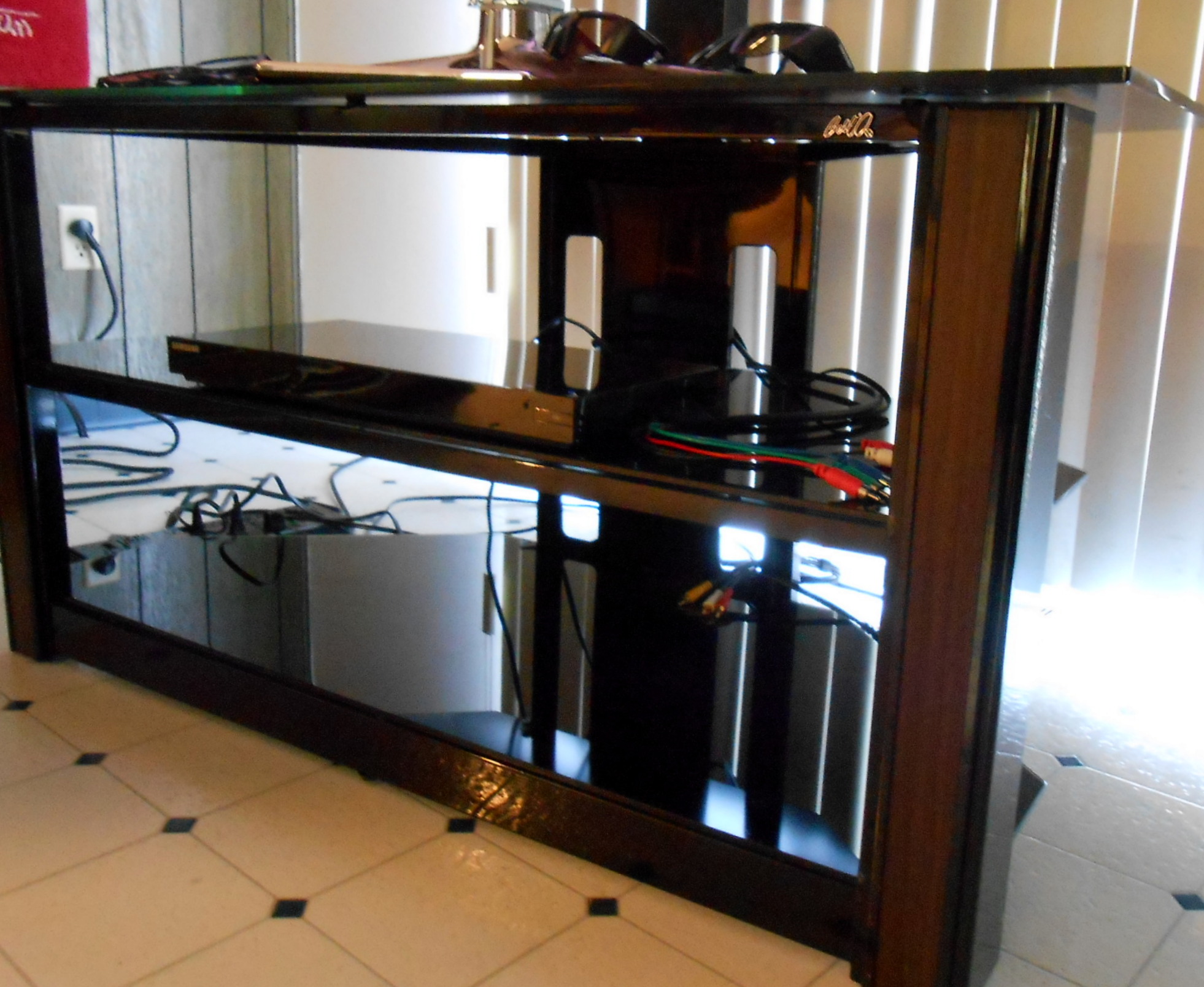 Samsung 3D LED HDTV, Blue Ray Disc Player, Glass Stand and More