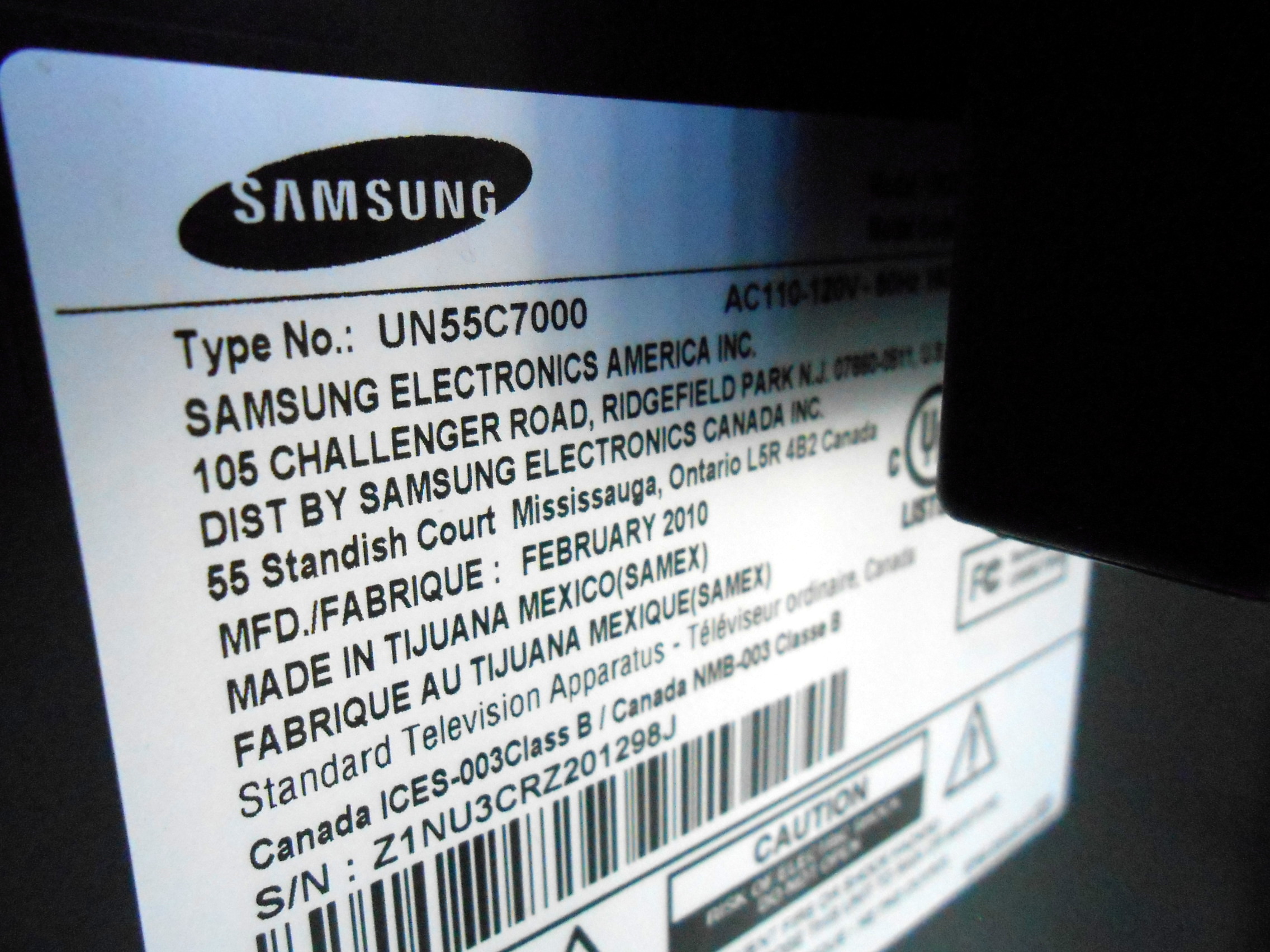 Samsung 3D LED HDTV, Blue Ray Disc Player, Glass Stand and More