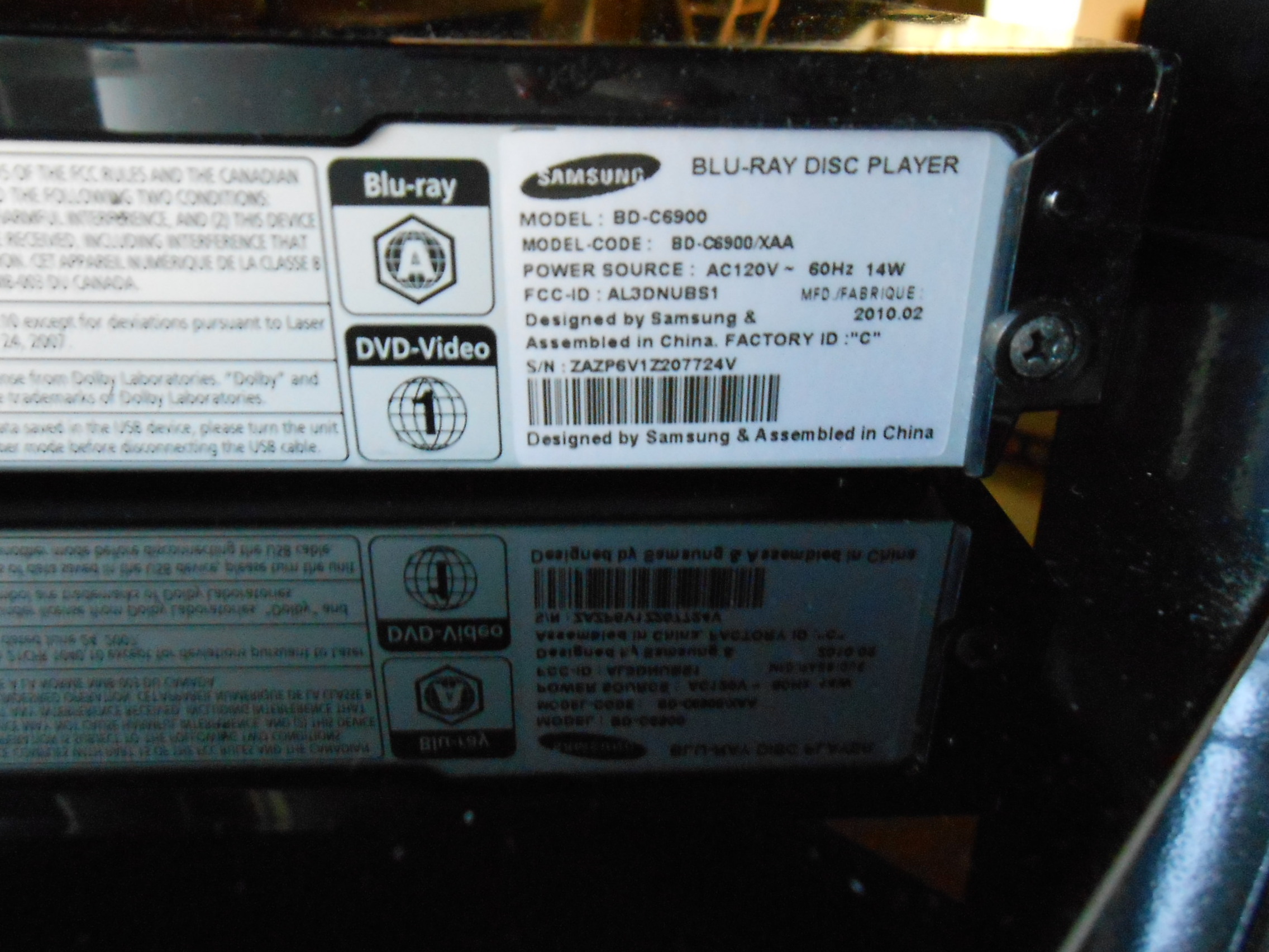 Samsung 3D LED HDTV, Blue Ray Disc Player, Glass Stand and More