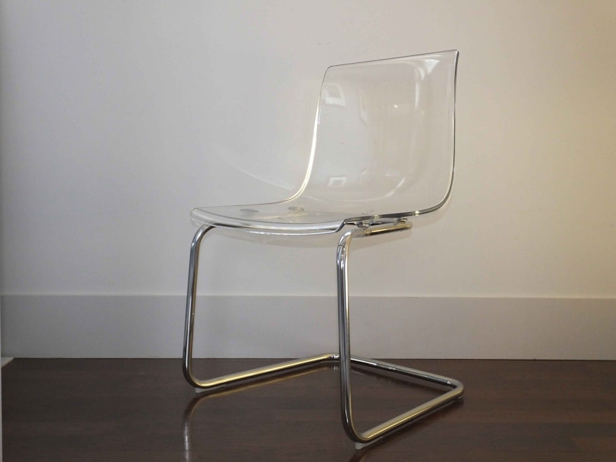 Ikea Clear Acrylic "Tobias" Chair by Carl Ojerstram