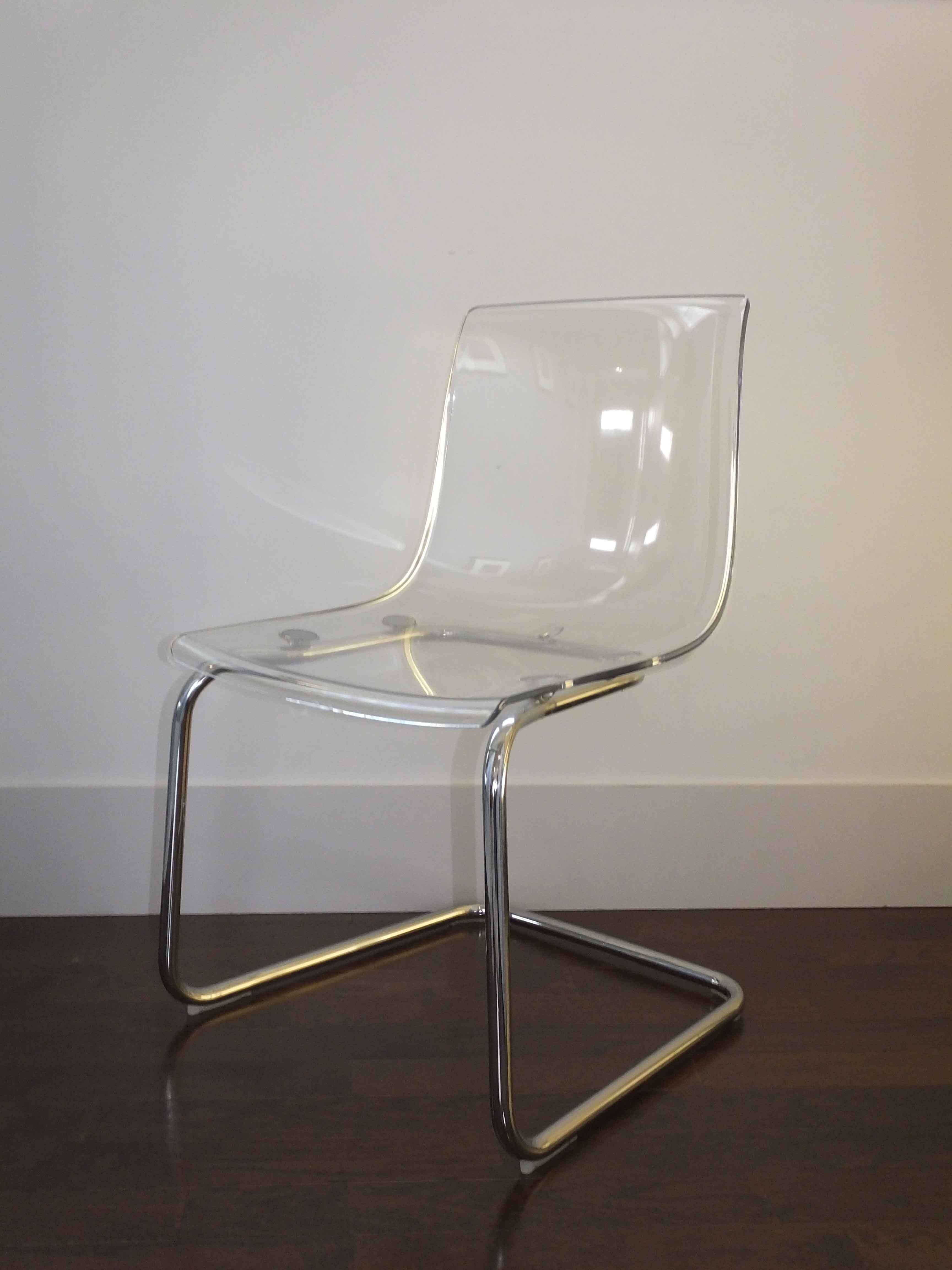 Ikea Clear Acrylic "Tobias" Chair by Carl Ojerstram