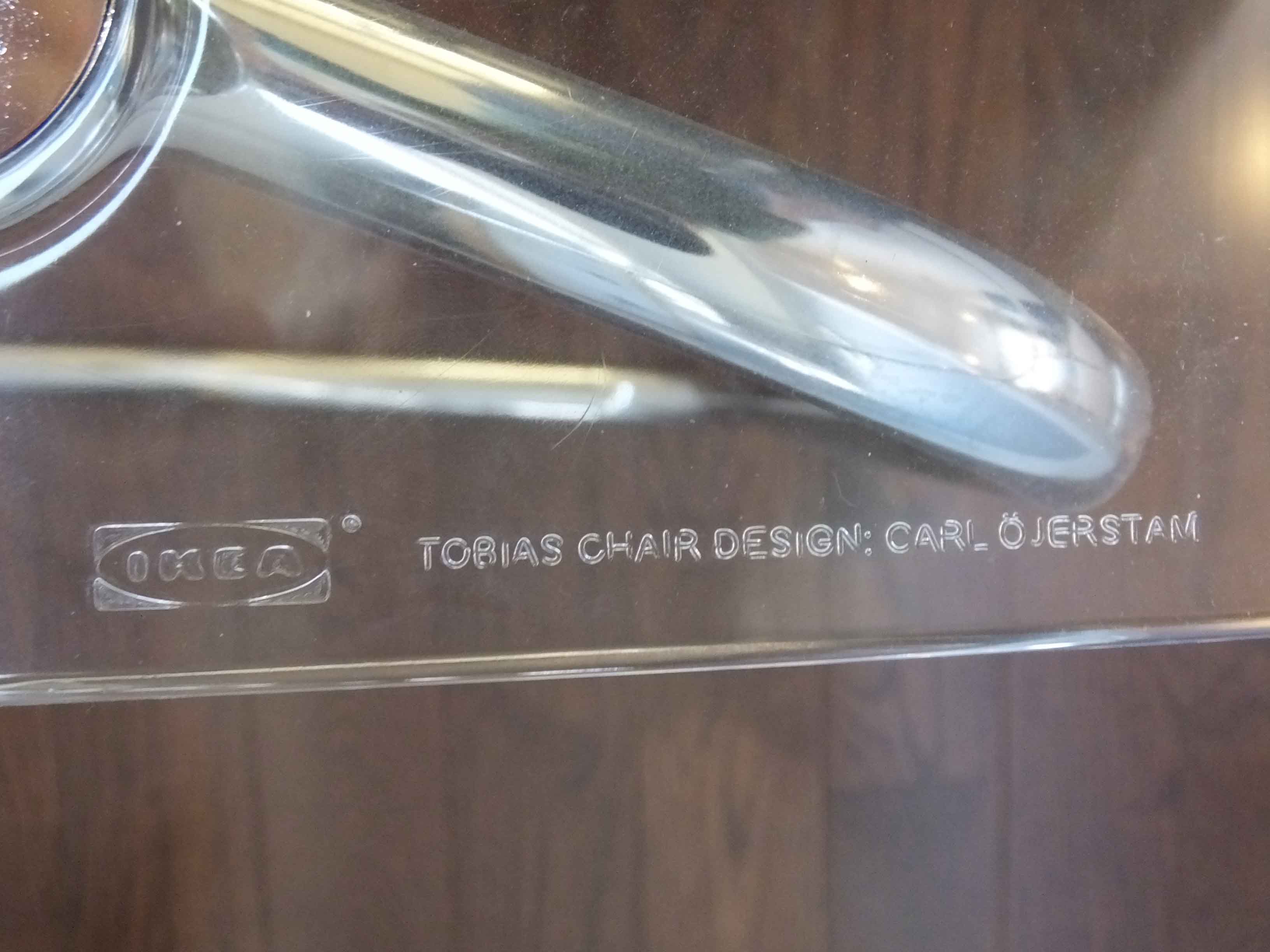 Ikea Clear Acrylic "Tobias" Chair by Carl Ojerstram