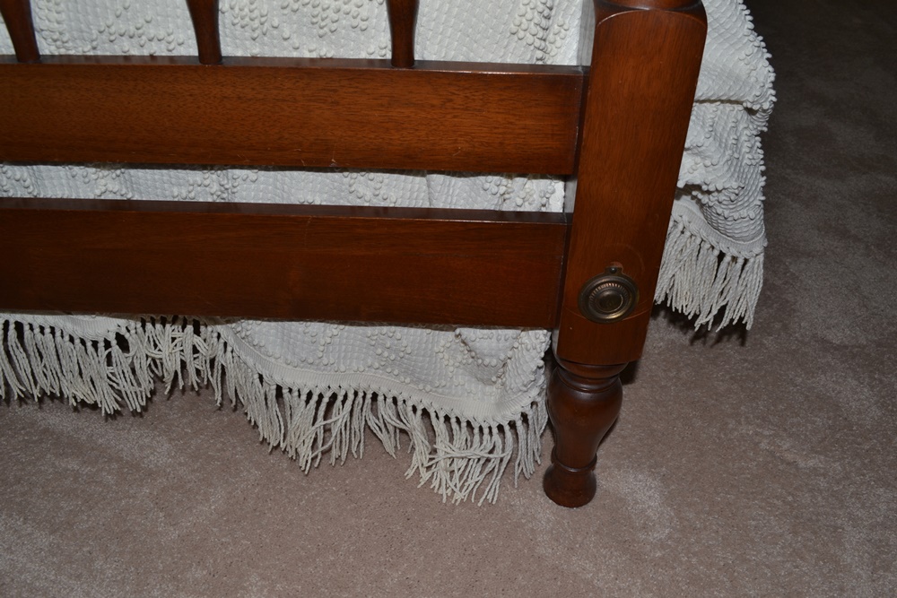 Circa 1880s Walnut Jenny Lind Twin Size Spool Bed  w/ Mattress #2