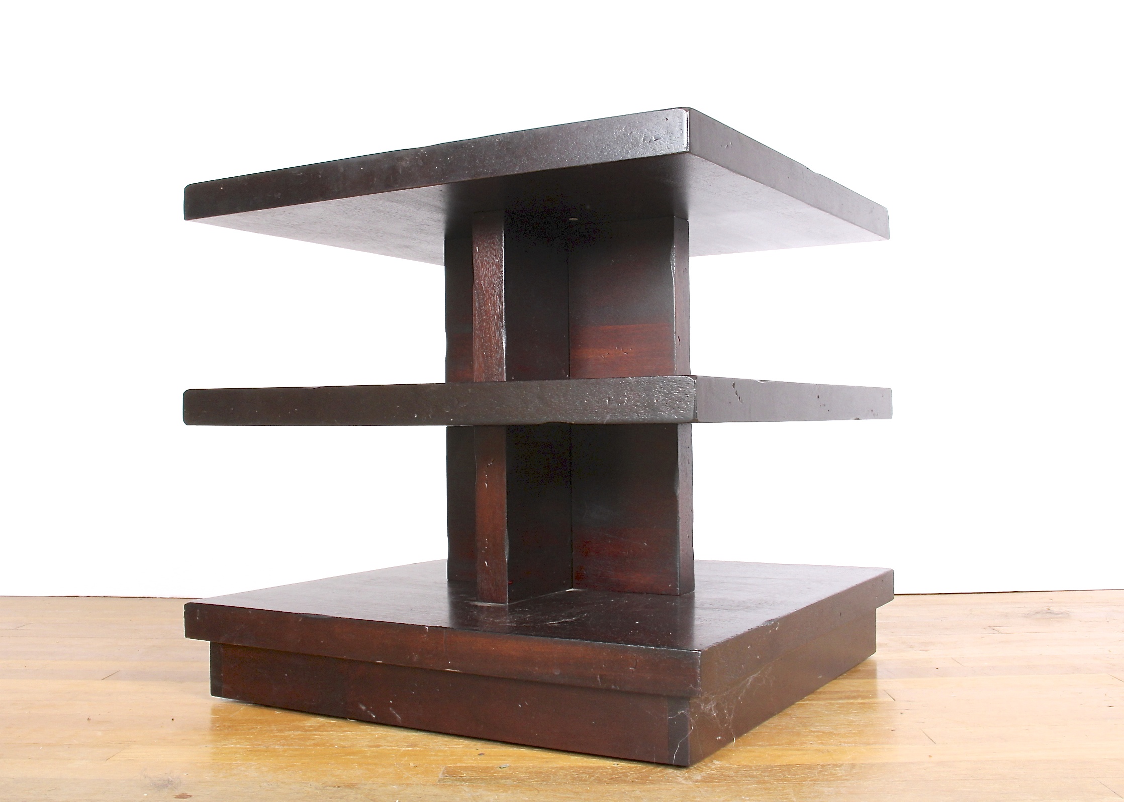 Modern Three Tiered Espresso Side Table