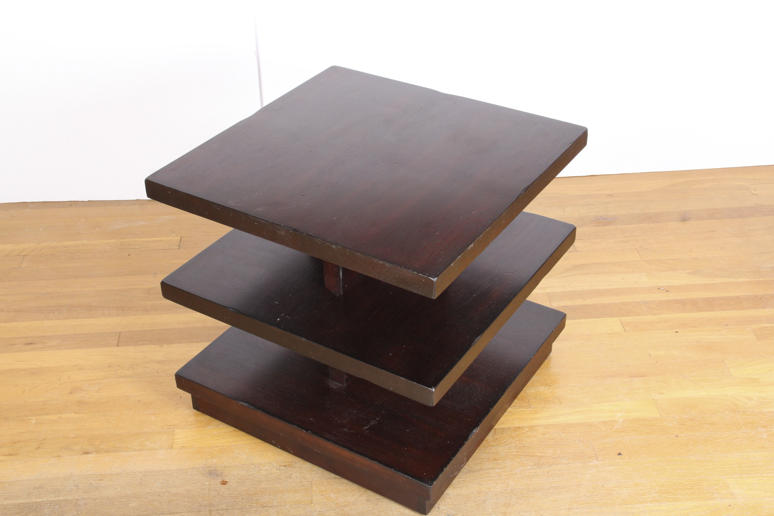 Modern Three Tiered Espresso Side Table