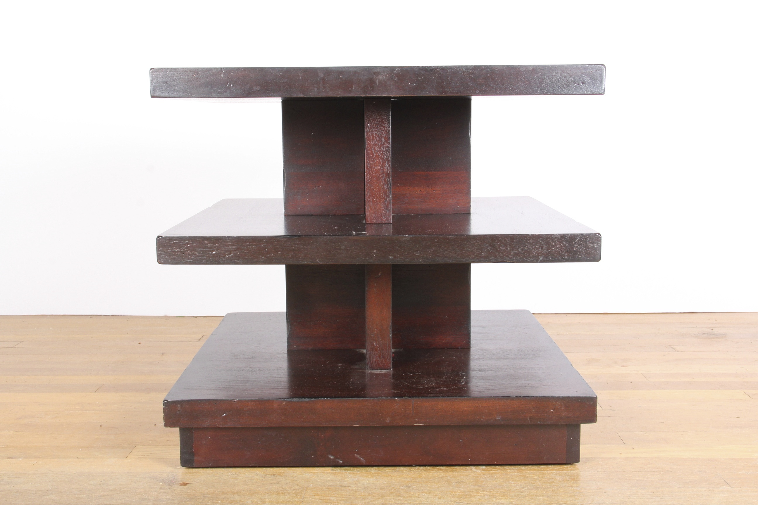 Modern Three Tiered Espresso Side Table