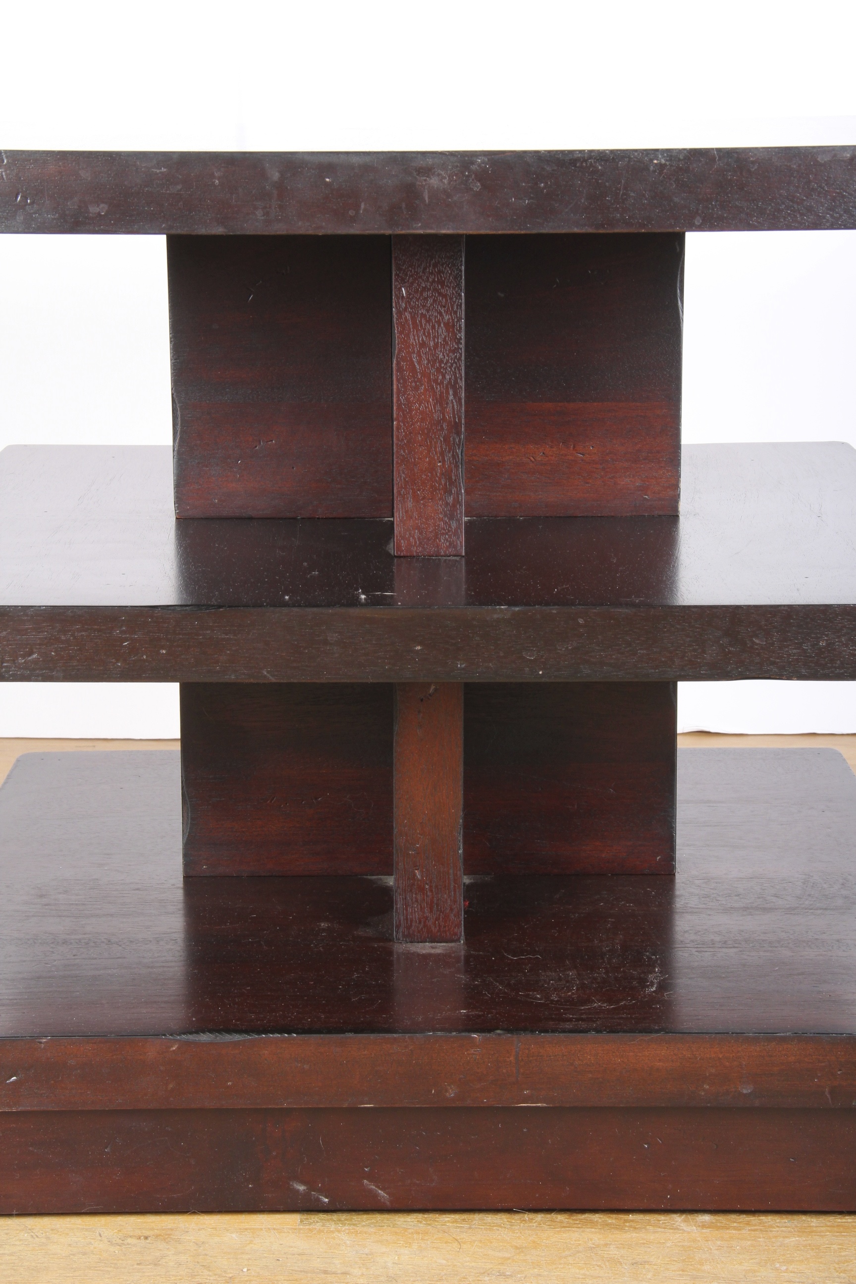 Modern Three Tiered Espresso Side Table