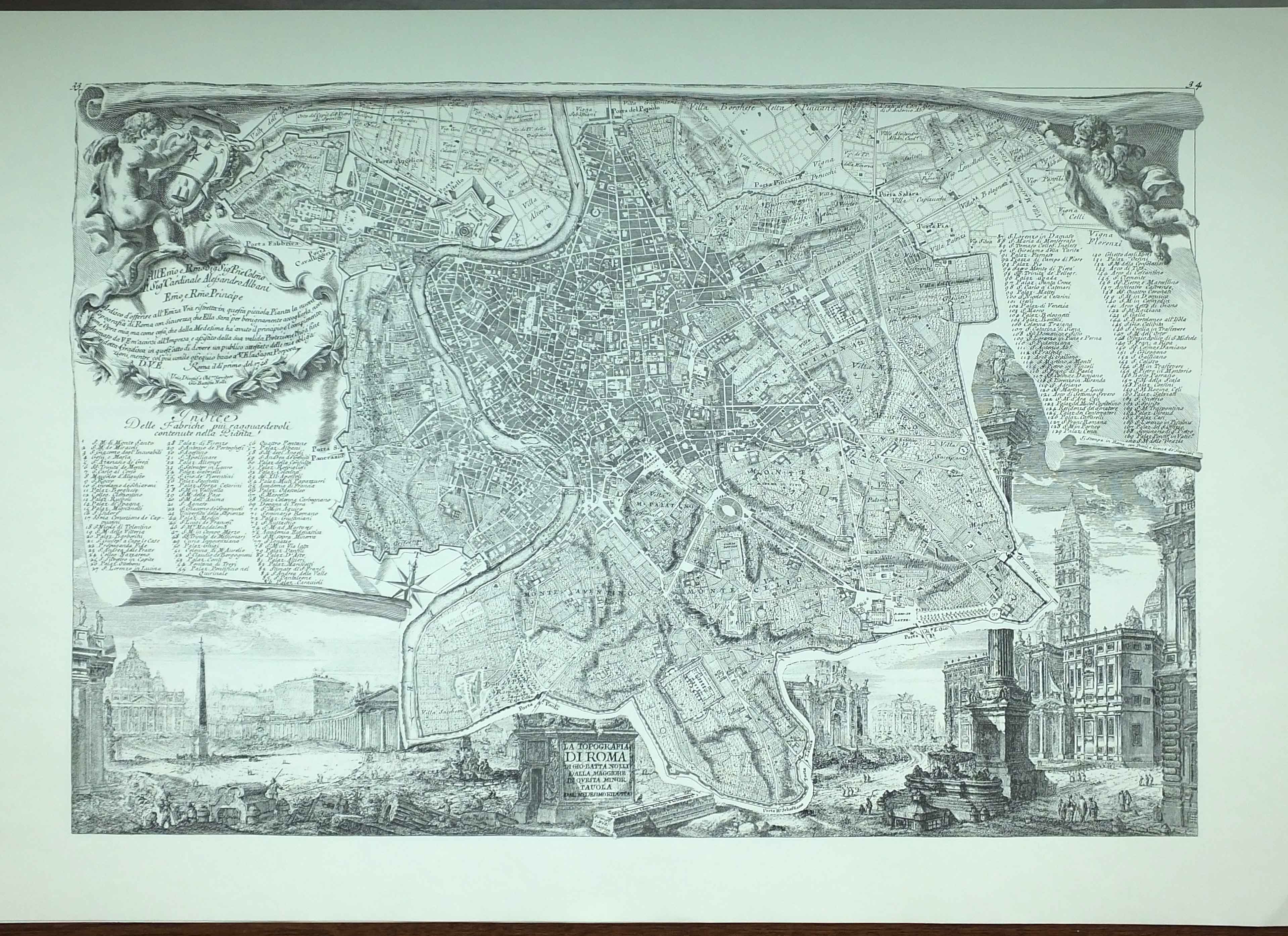 Twelve Sections of Giambattista Nolli Map of Rome