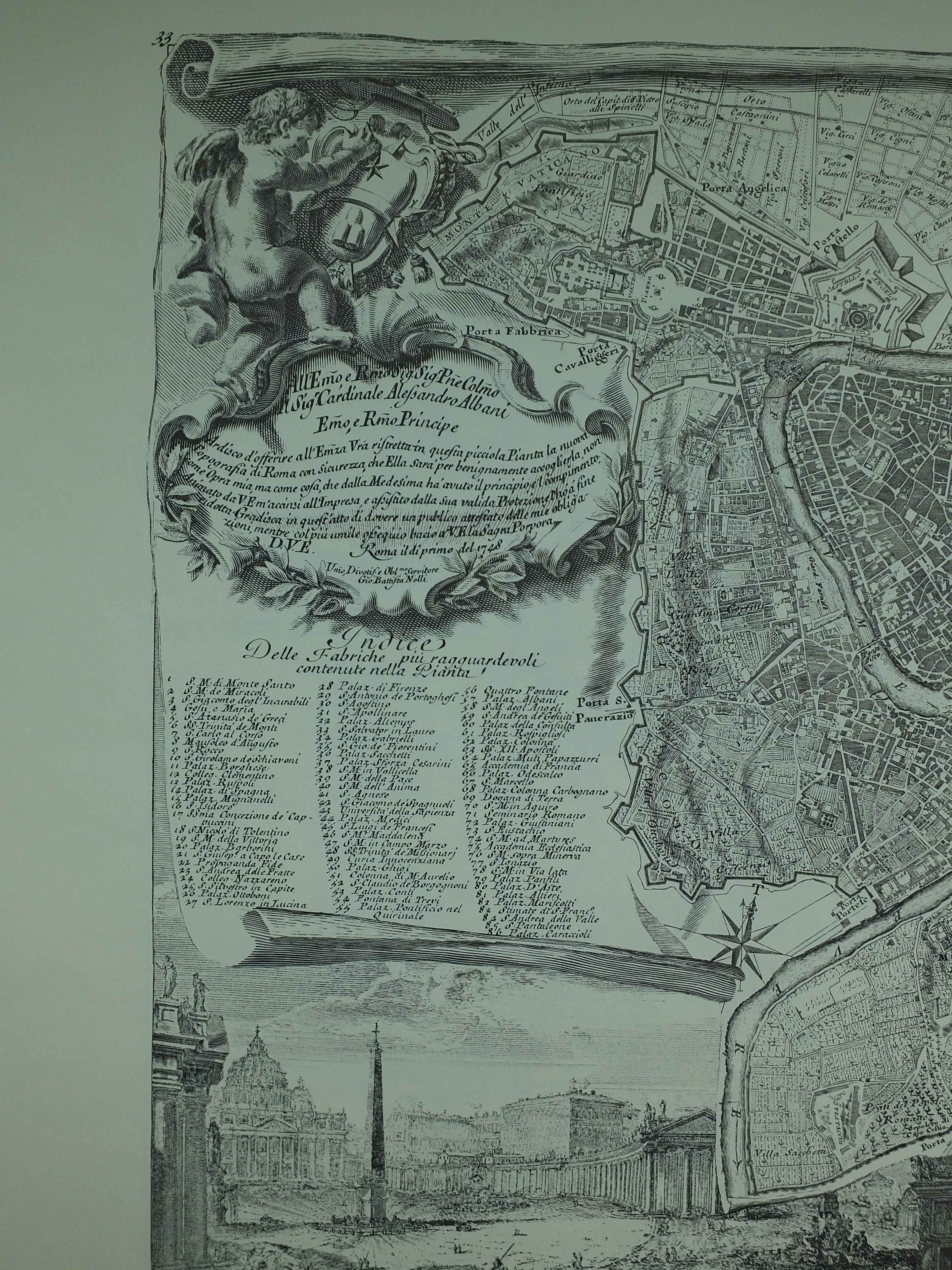 Twelve Sections of Giambattista Nolli Map of Rome