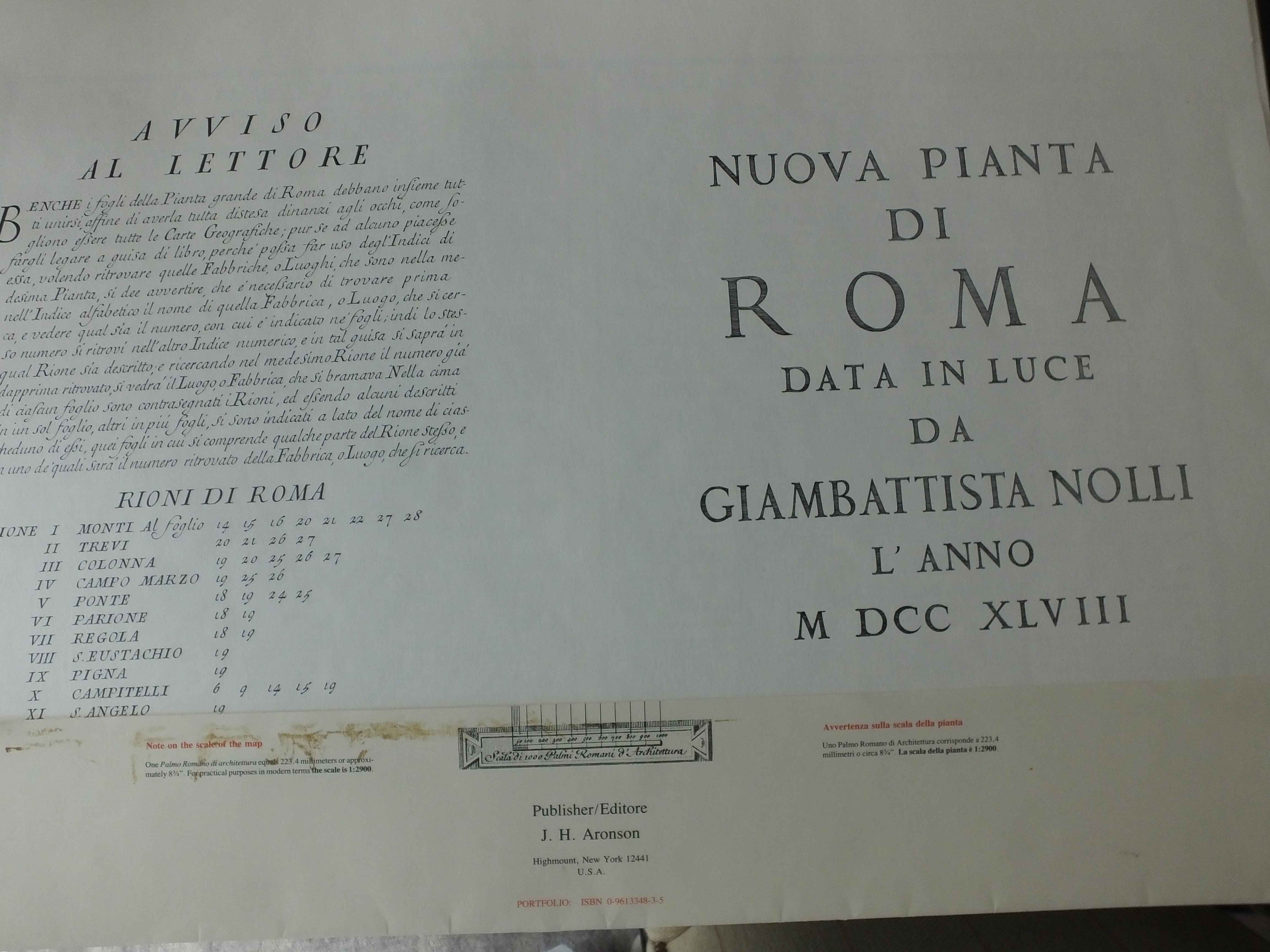 Twelve Sections of Giambattista Nolli Map of Rome