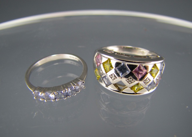 10K White Gold Gemstone Rings