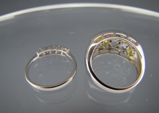 10K White Gold Gemstone Rings