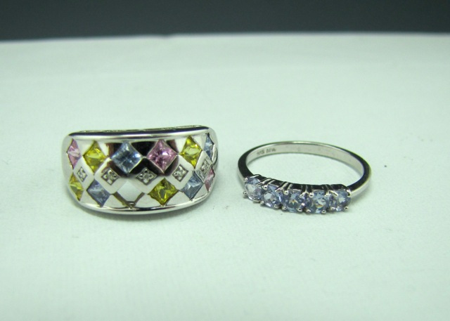 10K White Gold Gemstone Rings